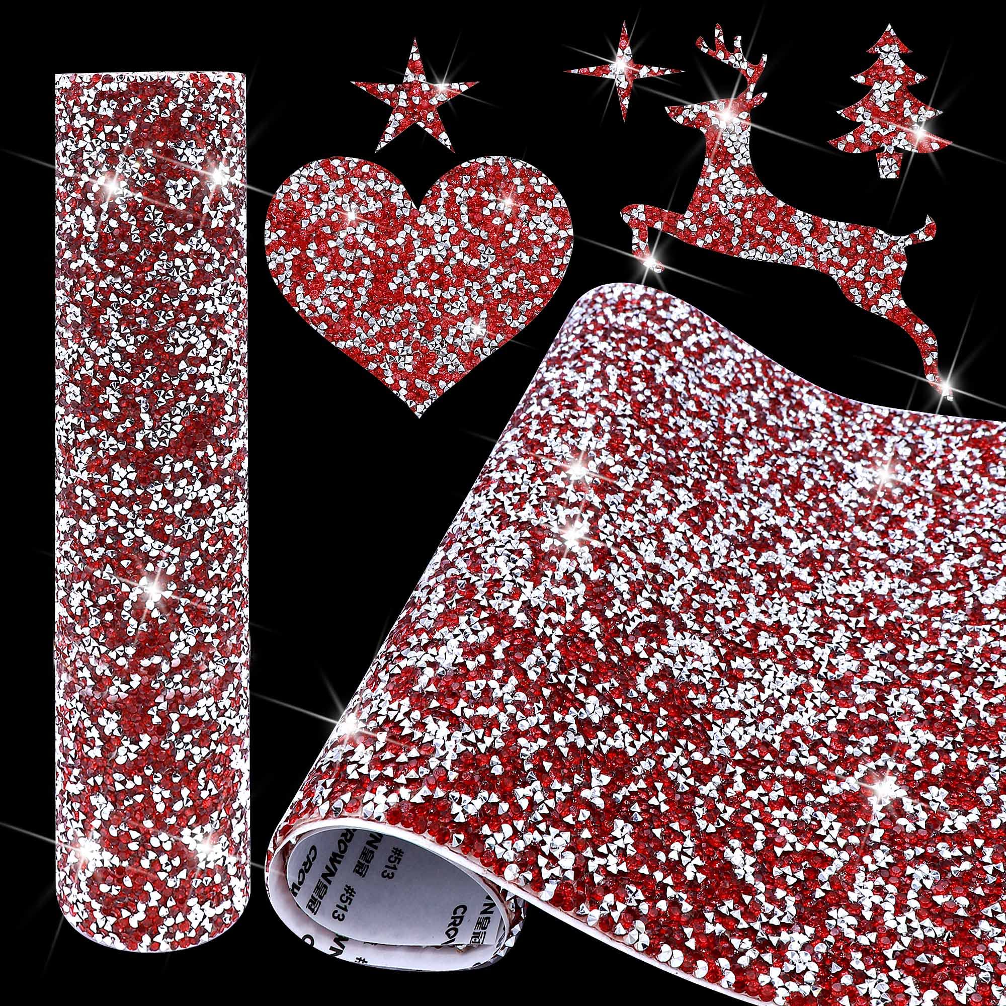 Autocollant strass rouge en résine flexible et adhésive haute brillance