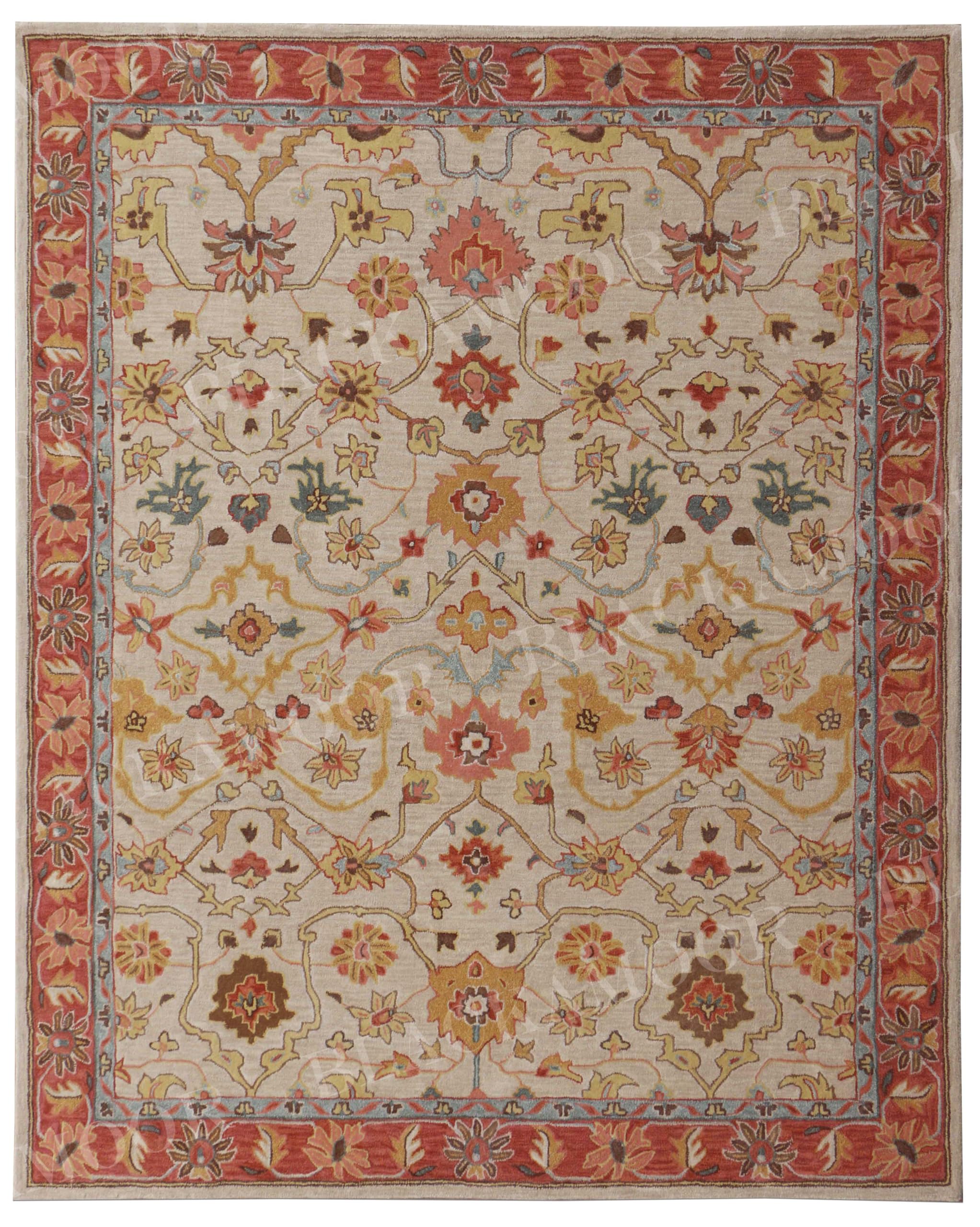 Tapis touffeté à la main en laine 120x180 cm avec motif traditionnel Elham