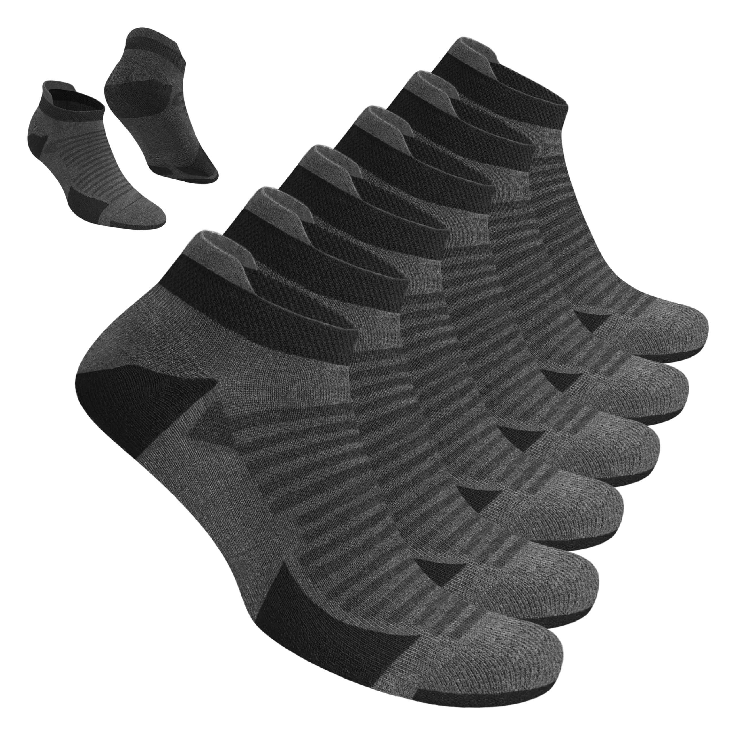 BLITZSOX Calzini Sportivi Uomo da Corsa Imbottiti Traspiranti Cotone Calzini Corti, Confezione da 6