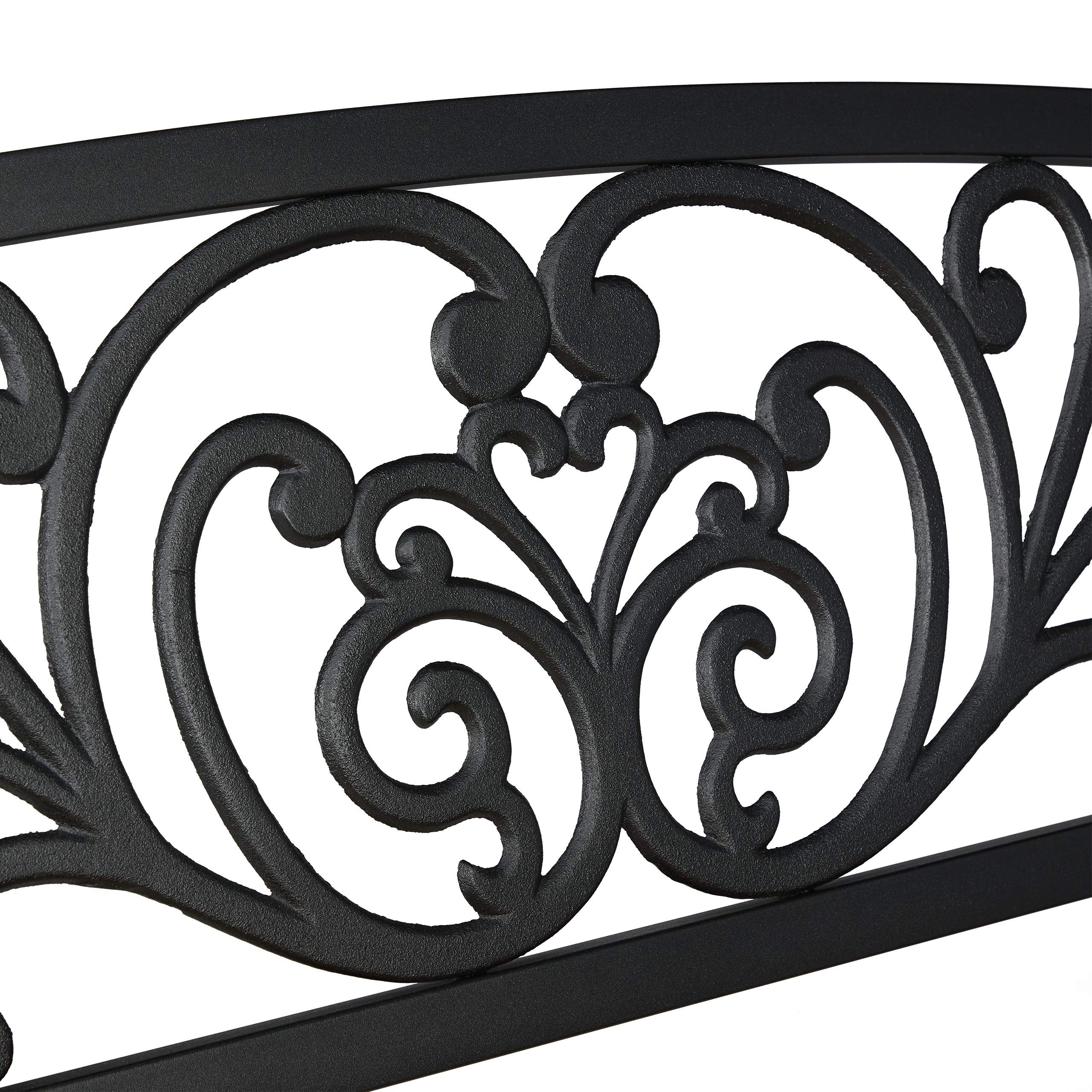 Relaxdays Panchina da Giardino, Arredo da Esterno in Legno & Metallo, Design Rustico, HLP: 86,5x127x59 cm, Marrone/Nero