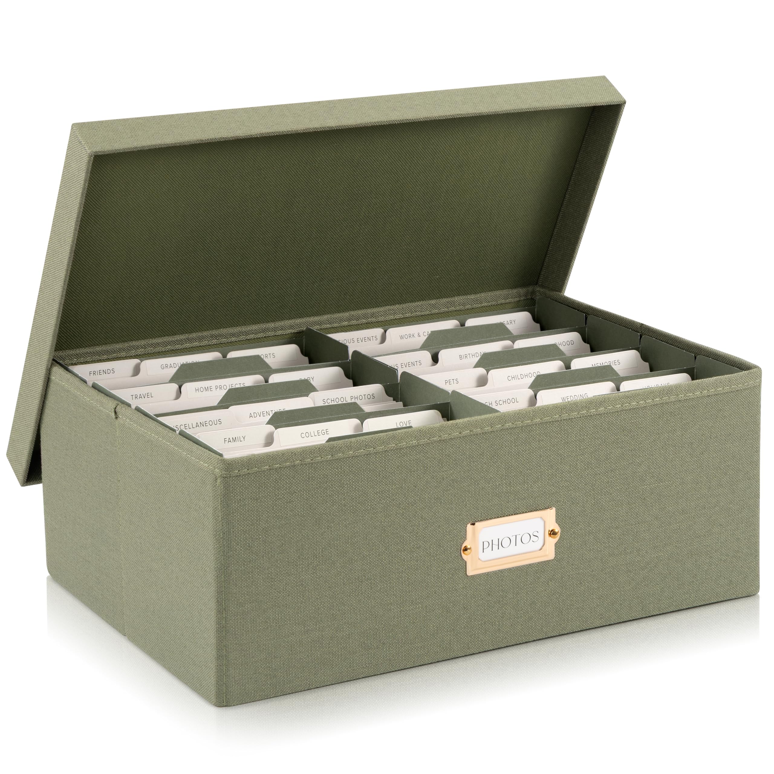 Amazon.com: ZICOTO Decorative Photo Storage Box - Sturdy Linen