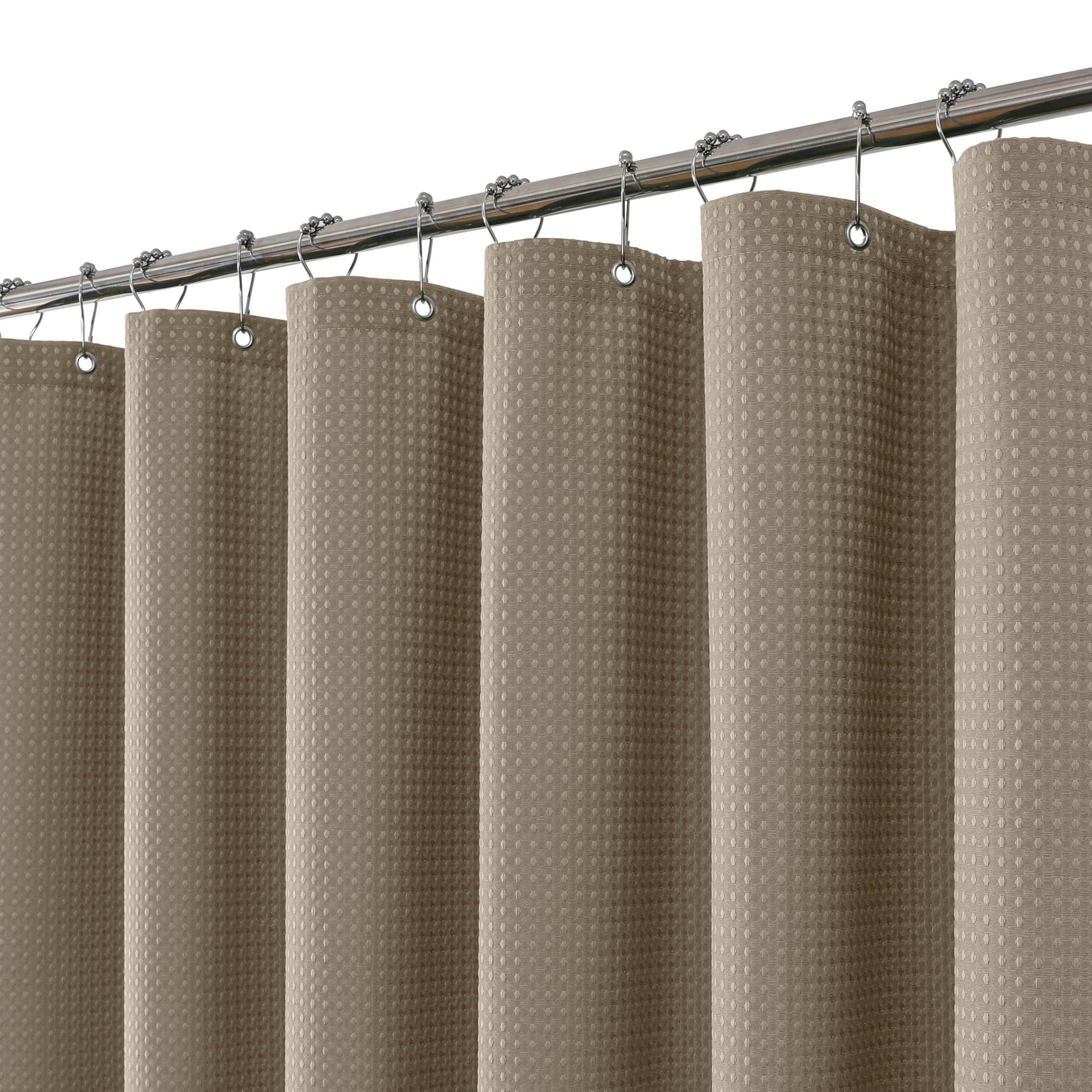 FY&XZH Heavy-Duty Waffle Weave Shower Curtain with Stainless Steel Hooks, Thick Fabric for Bathroom Hotel