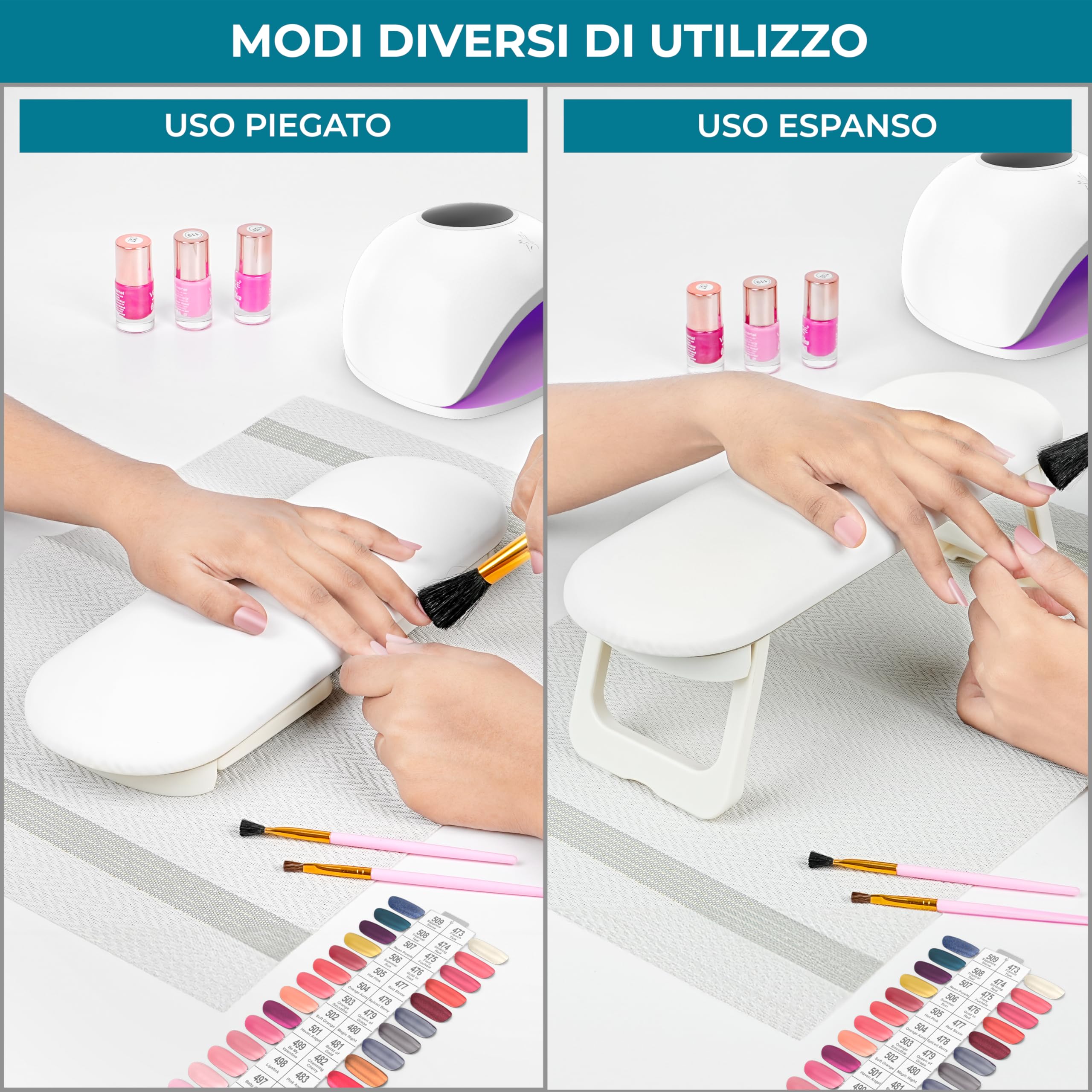 Winter Shore Poggia Mani per Unghie in Pelle - Estetista Accessori per Postazione Unghie - Poggia Mani x Unghie - Tavolo Manicure Pieghevole per Salone di Bellezza - Cuscino per Polso