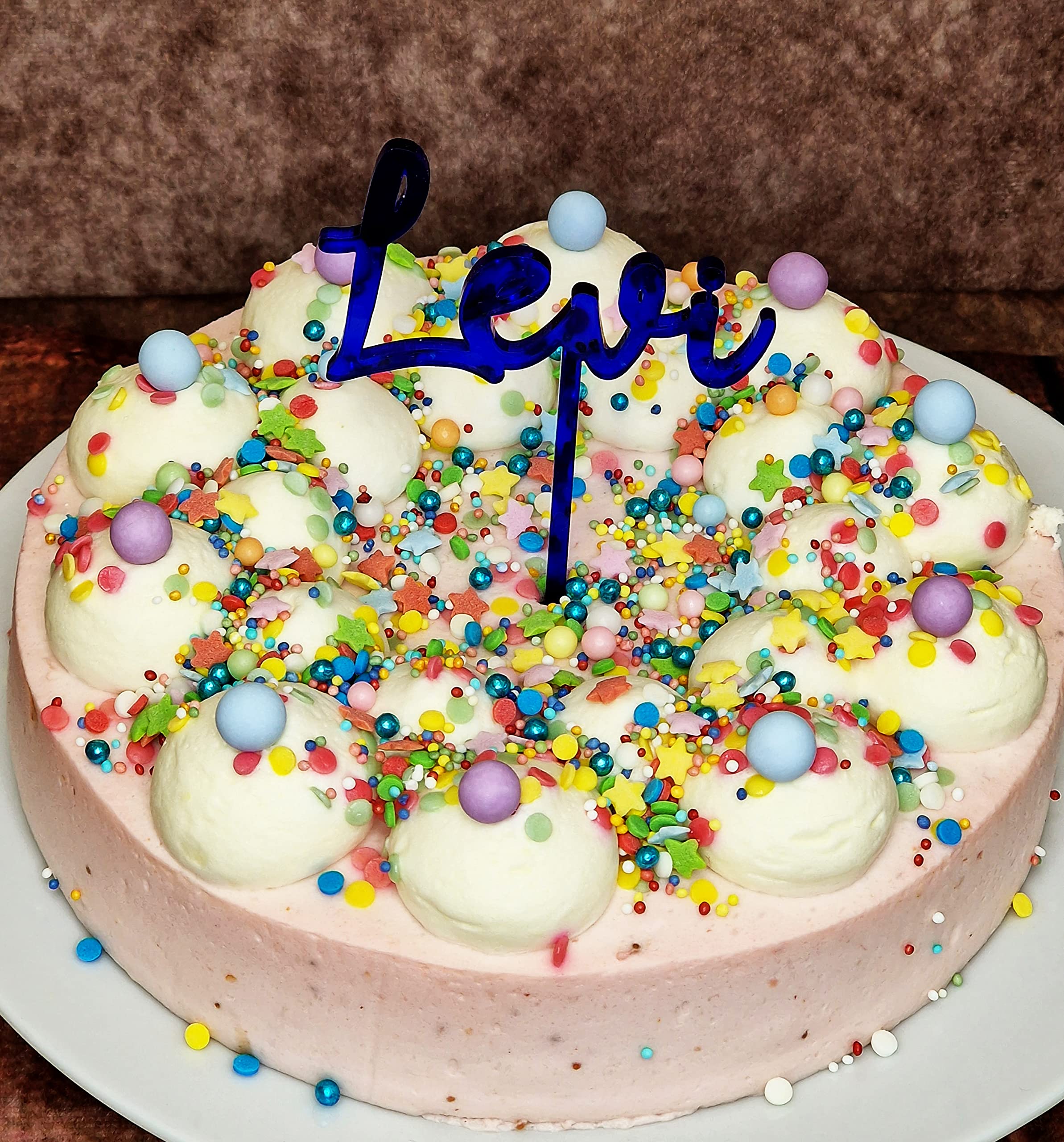 Windeltorte Pamperstorte mit Acryltopper und Schnuller als Geschenk zur Geburt oder Taufe auf Wunsch mit Namen des Babys (Oktopus)