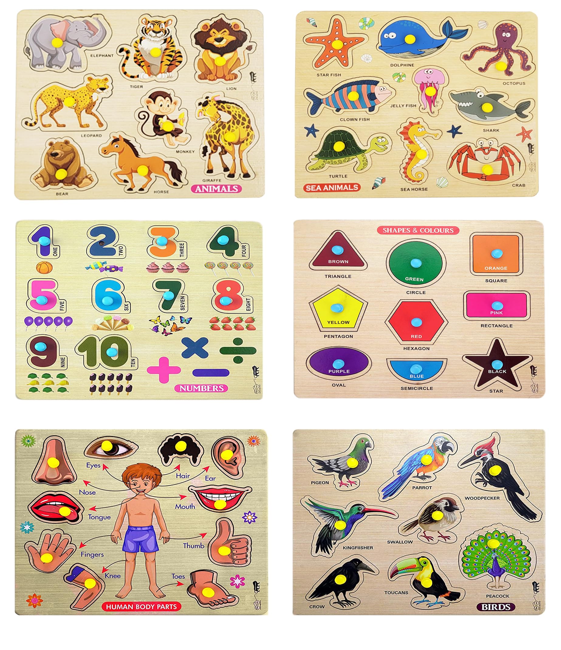 APPSTER Zoo Animals, Numbers, Shape Color, Human Body Parts, Birds & Sea Animals Wooden Puzzle Toy for Kids Jigsaw Puzzles for Adults Baby Learning Educational Toys Board Game (Pack of 6) (B0CC8QM48J) Amazon Price History, Amazon Price Tracker