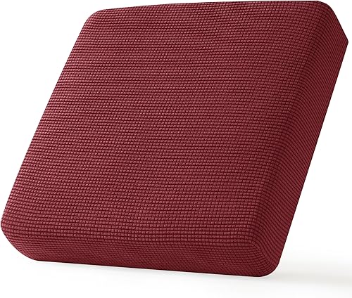 CHUN YI - Funda elástica de cojín para sillón, funda de asiento de sofá con tela jacquard de elastano (pequeña, color vino)