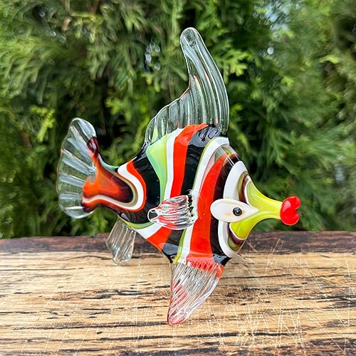 Miniatura 5 de Glass Fish Figurine Hand Blown Miniature Murano Style Fish Art Glass Aquarium Decoration Small Fish Tank Ornament Unique Gift for Collectors &