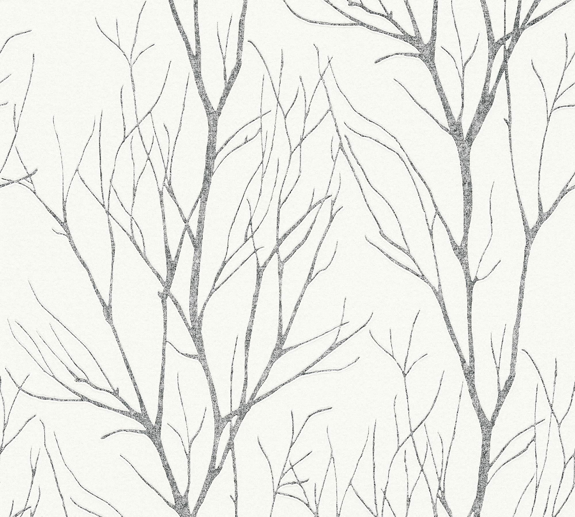 Condition photo showing New/Like New for a.s. creation 37260-4 non woven wallpaper blooming, grau, schwarz, metallic