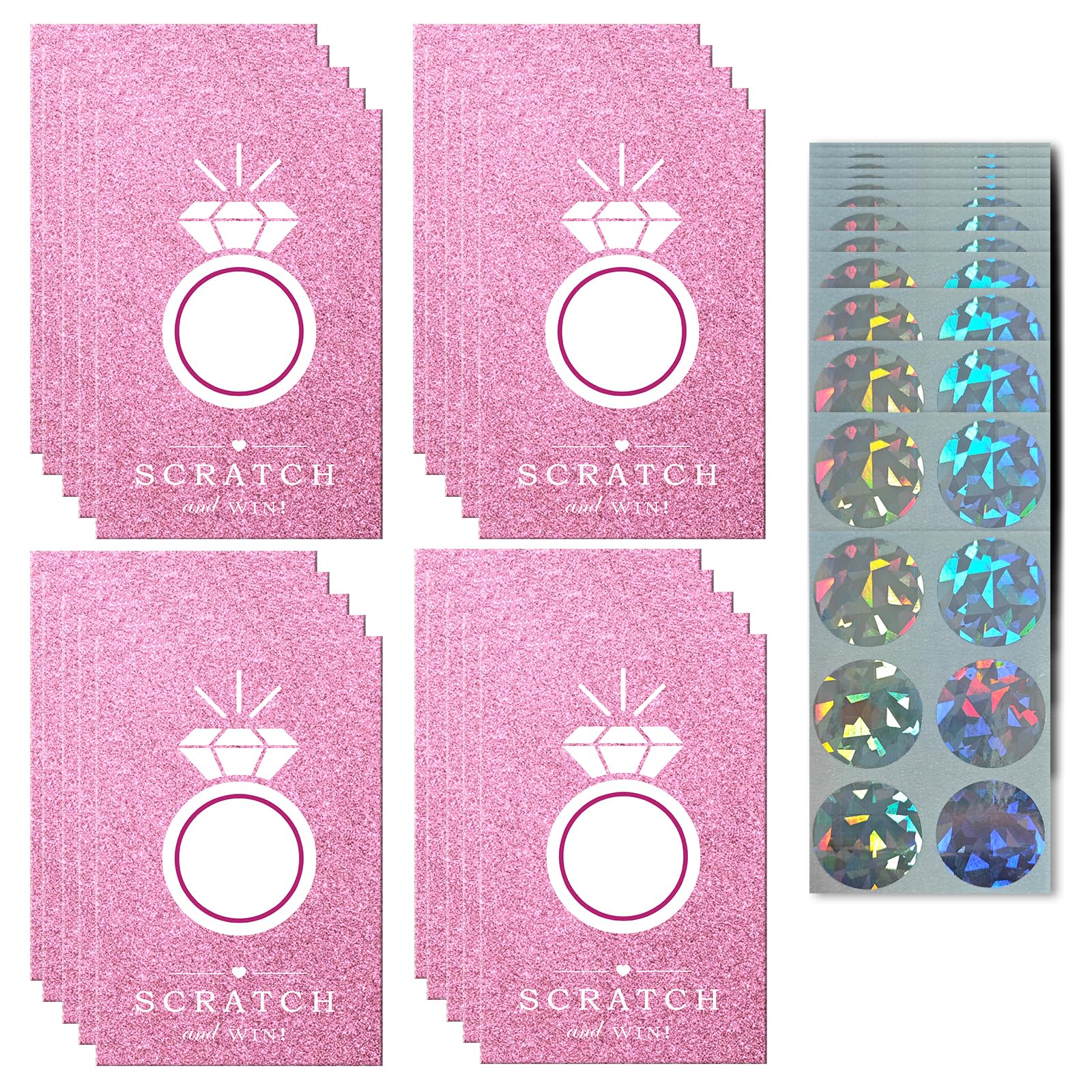 Boosaletico 120 Pieces Scratch Off Cards for Small Business Freebies Supplies, Personalized Blank Gift Cards for Holiday, Baby Shower, Wedding, Date