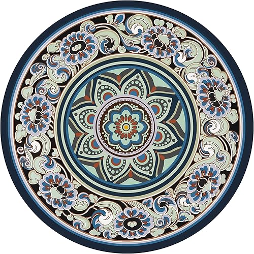 Knsbk - Esterilla de yoga redonda grande de 0.181 x 0.138 in para ejercicio, extra gruesa, ultra cómoda, antideslizante, alfombrilla de meditación