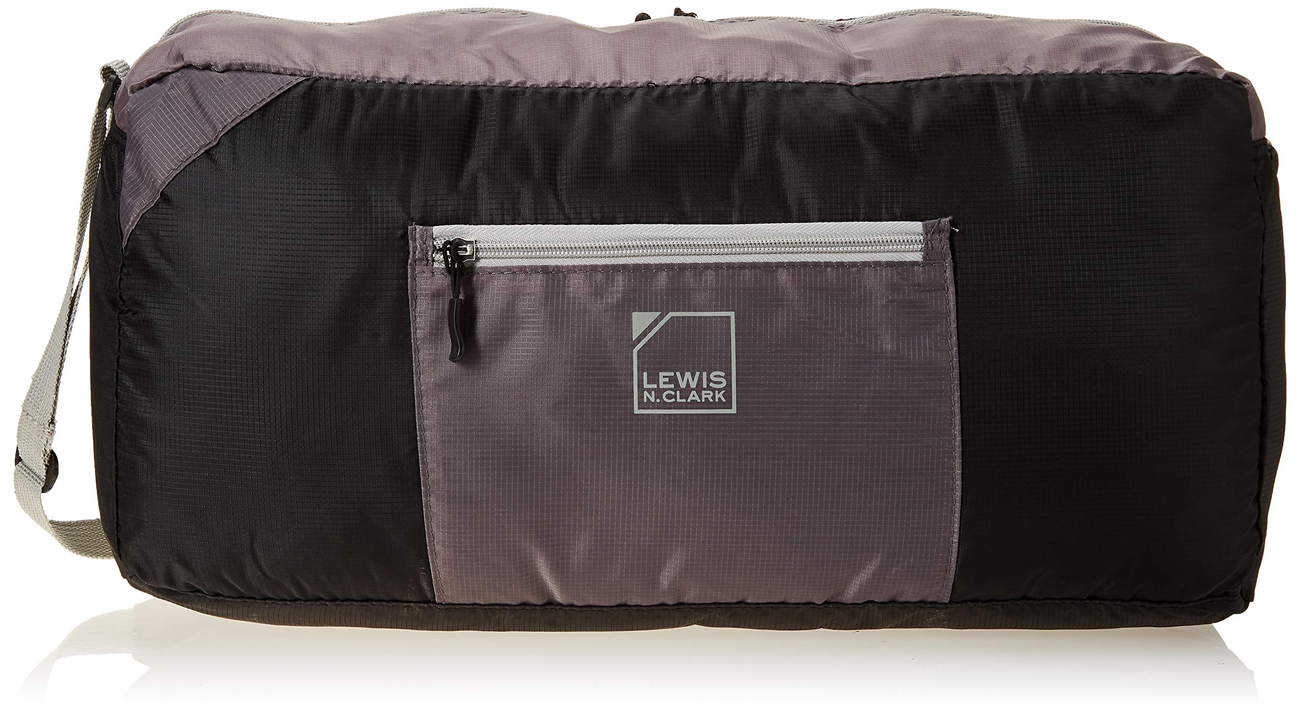Lewis N. Clark 18” Packable Duffel with Neoprene Zip Pouch, Black/Gray, One Size