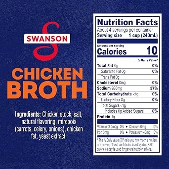 SWANSON S 100% Natural Chicken Broth, 32 oz Carton