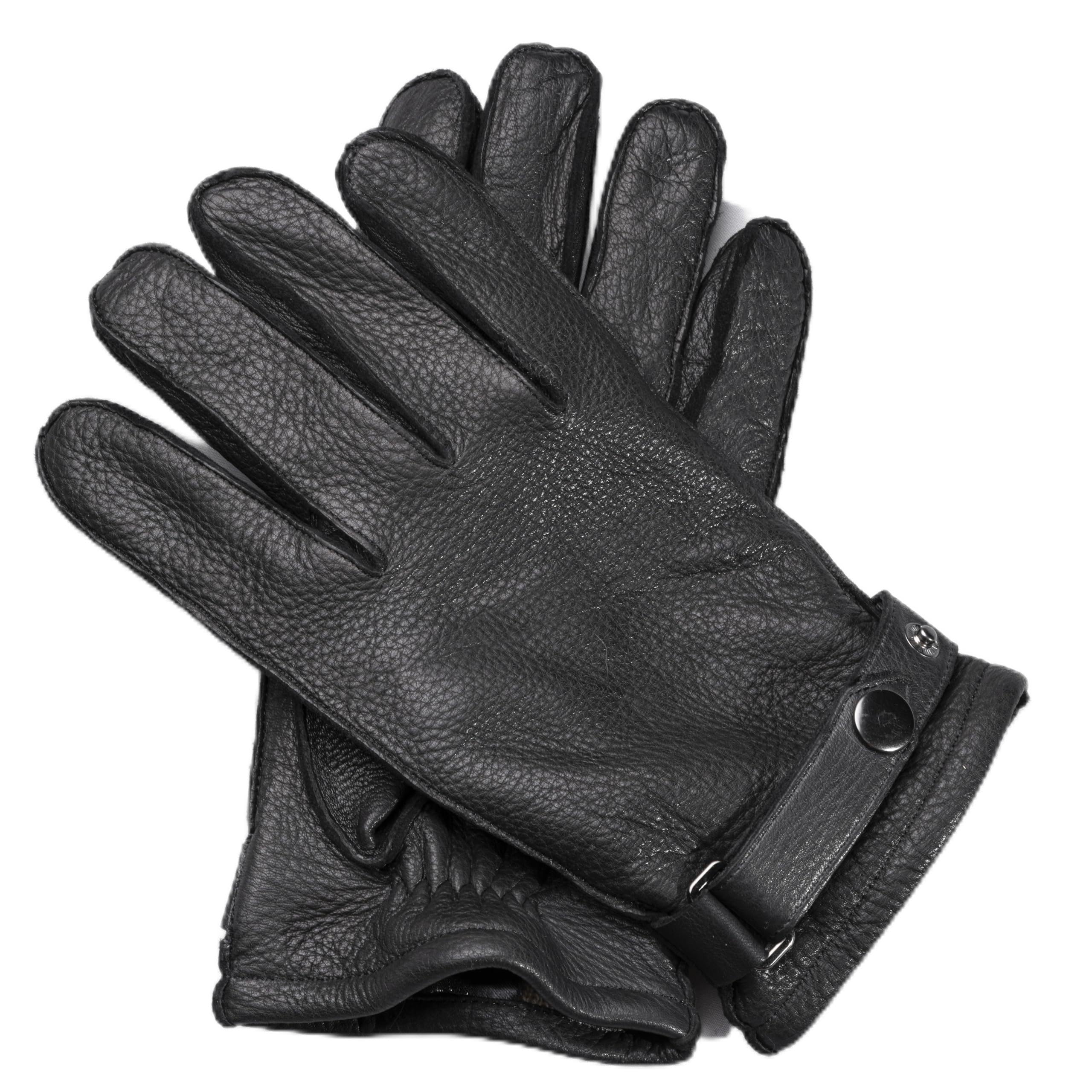 Guantes de cuero de invierno para hombre, guantes cálidos con forro polar de lana, para pantalla táctil, mensajes de texto gruesos térmicos para conducir en la nieve