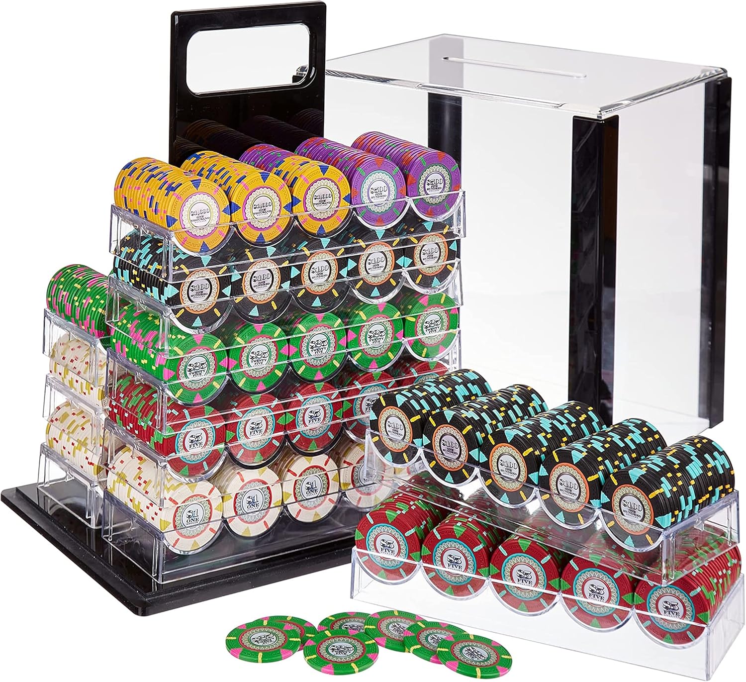 Claysmith Gaming 1000-Count 'The Mint' Poker Chip Set in Acrylic Case, 13.5gm