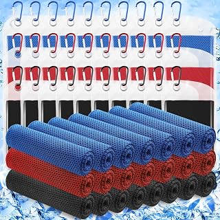 Hosuly 30 Pack Cooling Towels Bulk Microfiber Breathable, Dark Color