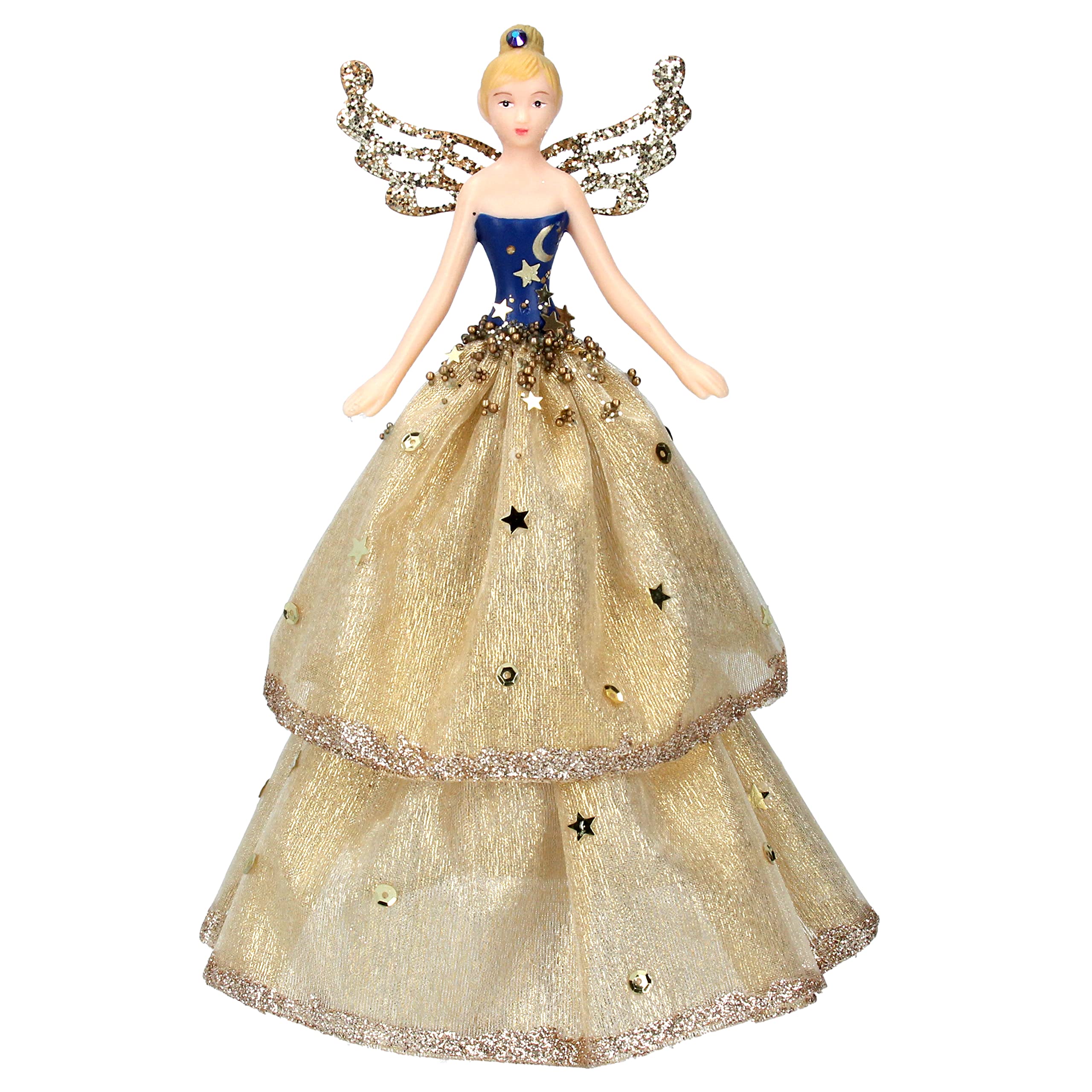 Gisela Graham Blue, Gold Blue/Gold Starlight Fairy Tree Topper ) Small