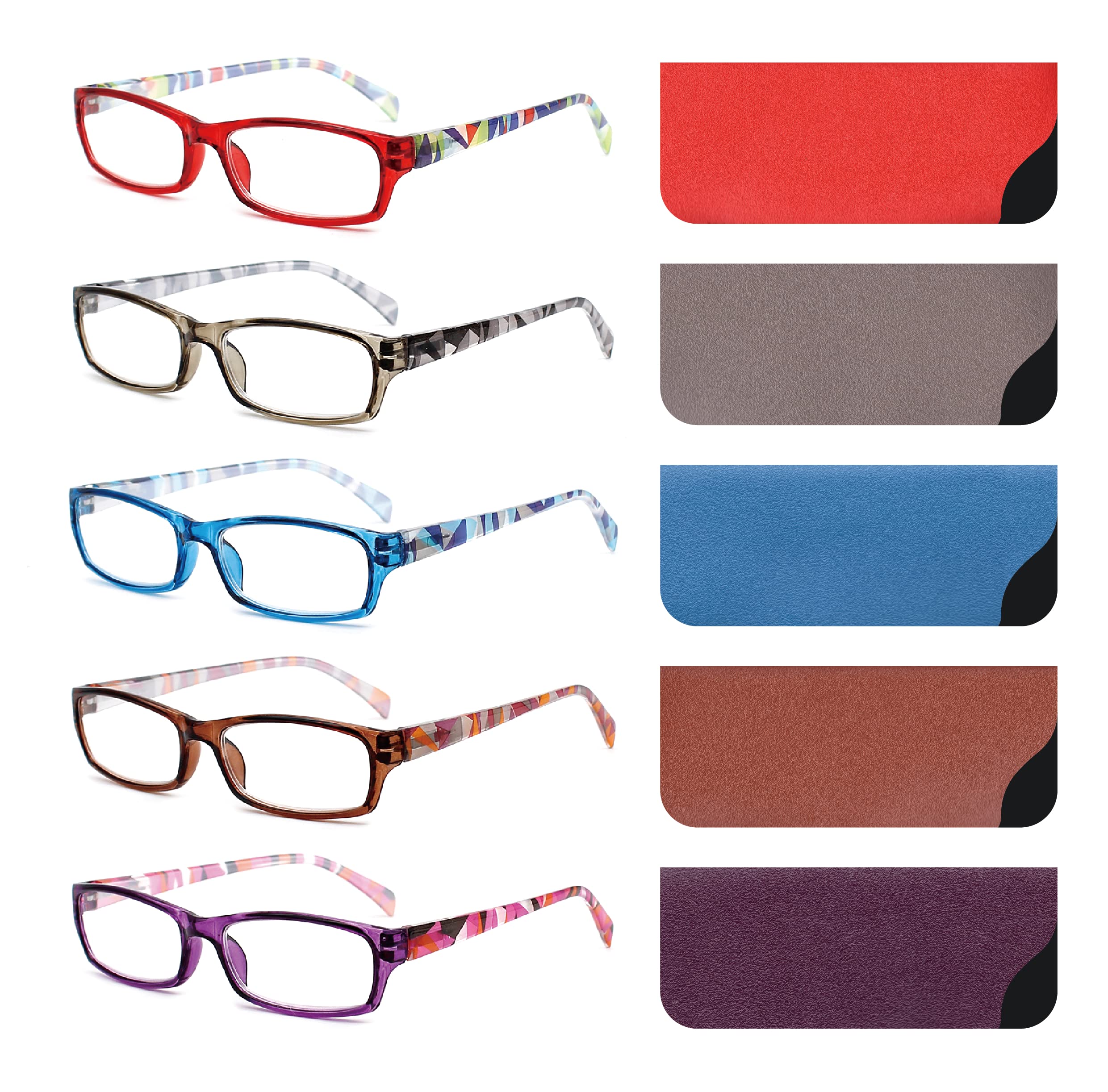 Yogo Vision Reading Glasses 5 Pairs Fashion Ladies Quality Designed Spring Hinge Readers for Women