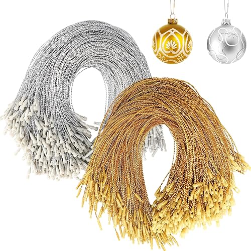 JUNEBRUSHS 600 ganchos para adornos de Navidad, ganchos para adornos con cuerda de adorno a presión para árbol de Navidad, fiestas, decoraciones