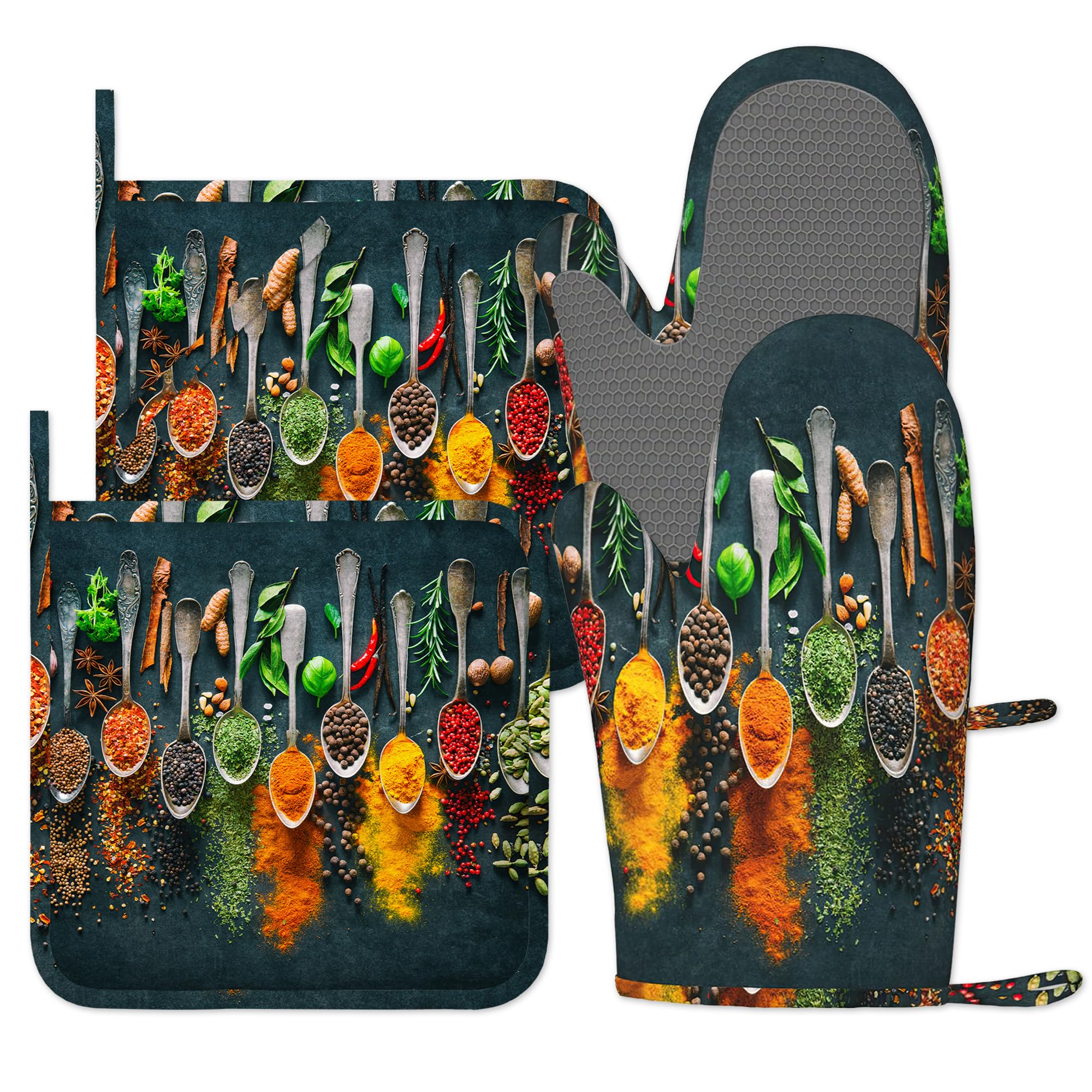 Bilangce Colourful Various Oven Mitts And Pot Holders Sets, Oven Gloves Heat Resistant, Cute Baker Stuff, Chef Cooking Baking Gifts For Bakers, Kitchen Gifts For Cooking Lover Cooks Mom