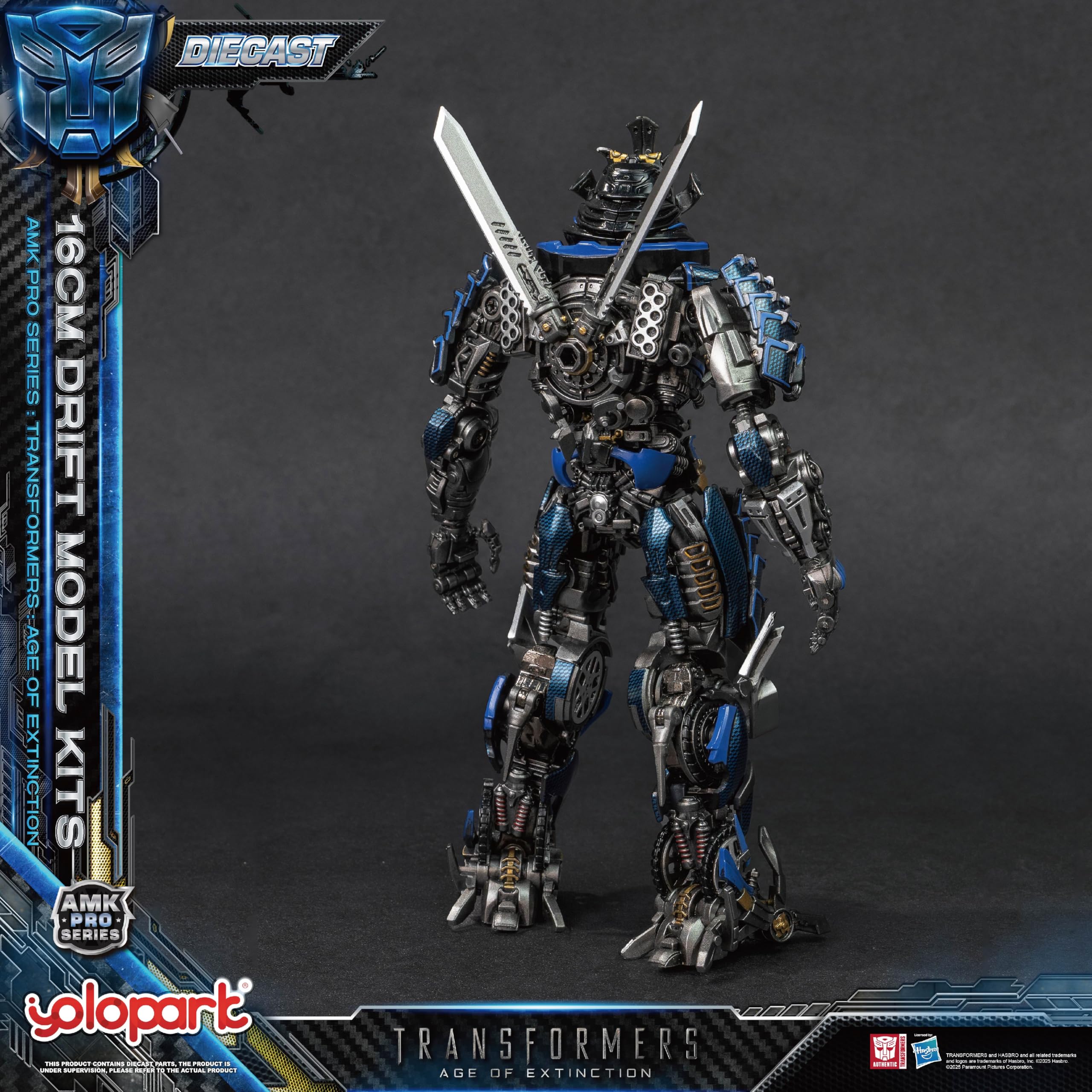 YOLOPARK Transformers Spielzeug Age of Extinction Drift Action-Figur, AMK PRO Serie 6,3 Zoll hochgradig artikuliertes Transformers Modellbau-Set für Altersgruppe 15 und älter, kein Umbau erforderlich