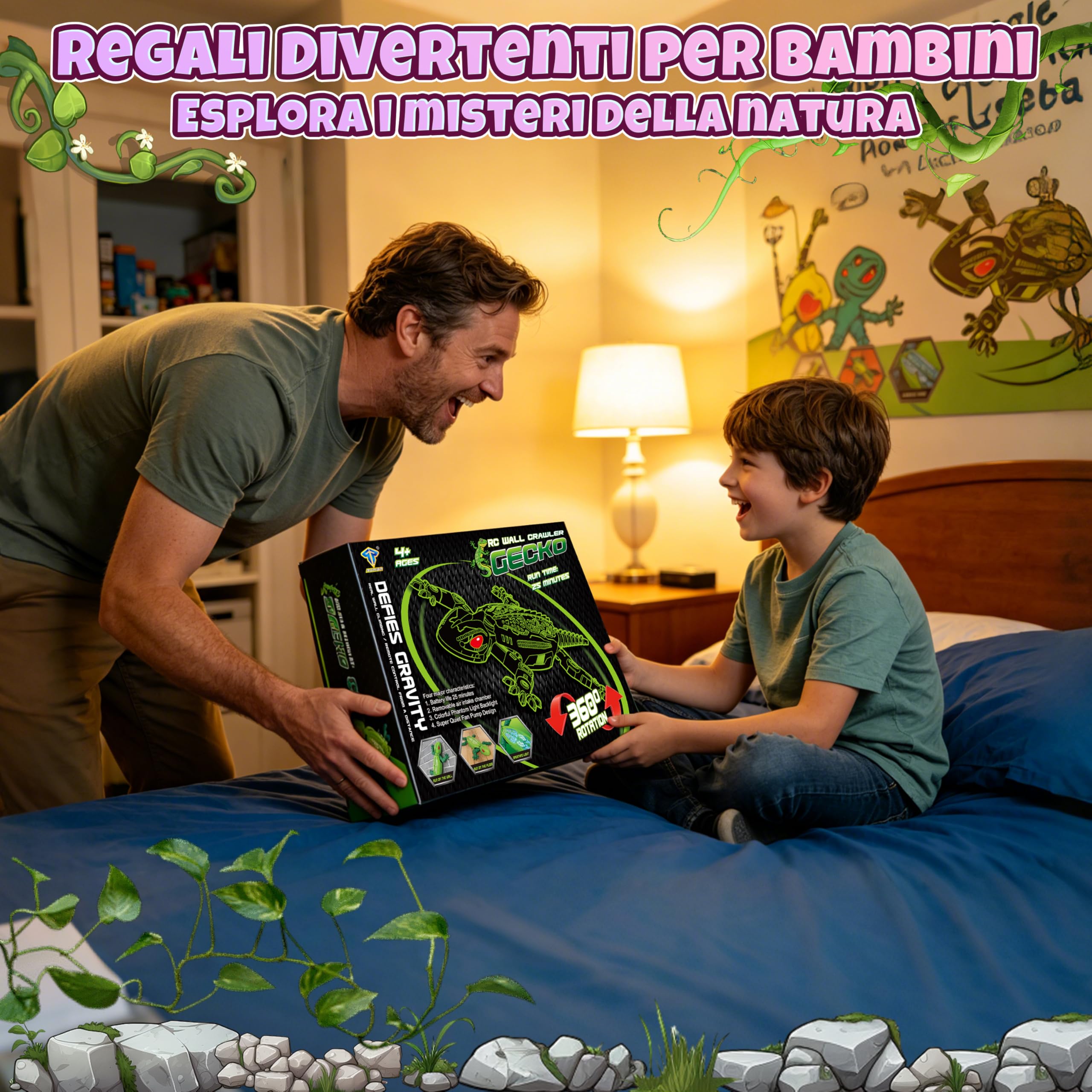 FORMIZON Geco Telecomandato con 9 Illuminazione, Lucertola Telecomandata Muro, Geco Che Si Arrampica Sui Muri, Movimenti Realistici, Regalo Interattivo Per Ragazzi E Ragazze dai 3 Anni In Su (Rosa)