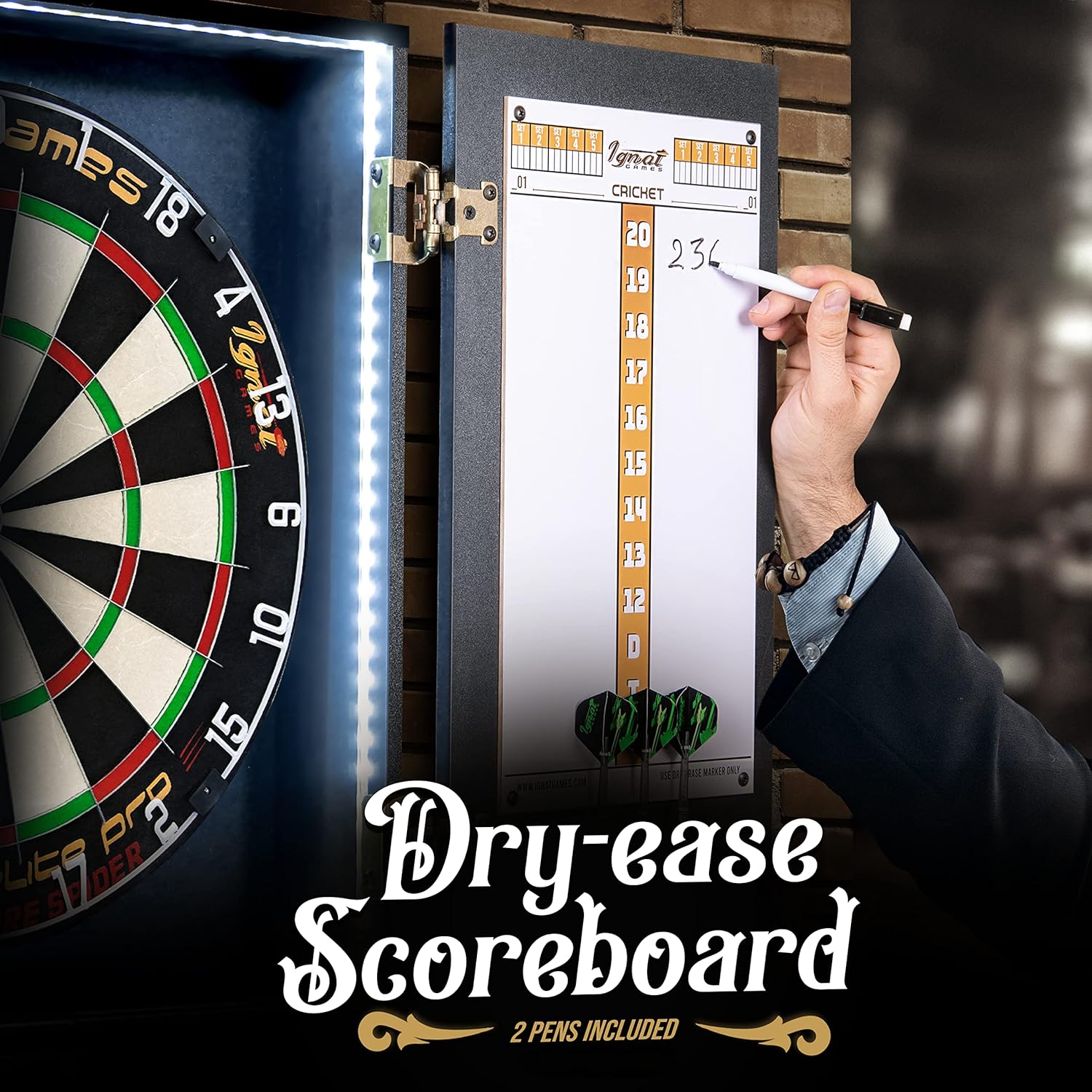 IgnatGames Professional Dart Board Set BristleSisal Tournament