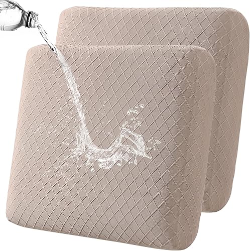 Miniatura 40 de Fuloon Fundas de cojín impermeables para sofá, fundas elásticas para cojín de asiento de sofá, protector de muebles sólido lavable, adecuado para