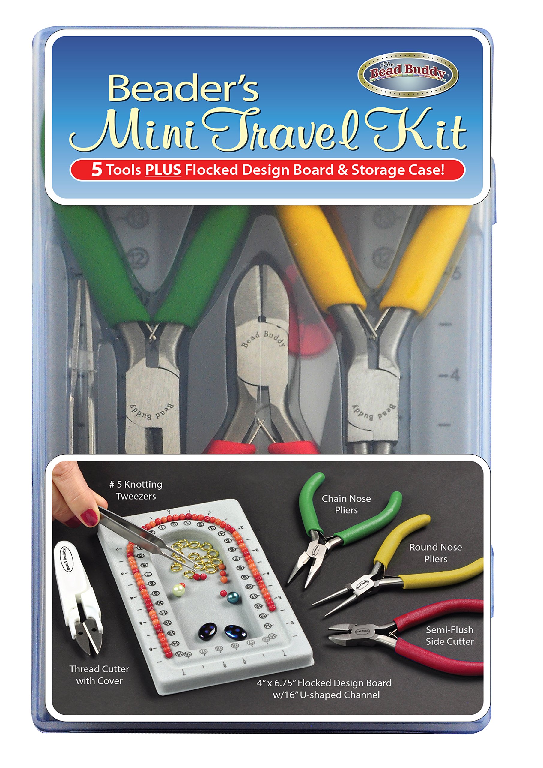 Bead Buddy Beaderââ‚¬â„¢s Mini Travel Kit-Bead Storage Case-5 Essential Beading Tools-Create Beading Projects Anywhere-Compact and Easy to Carry