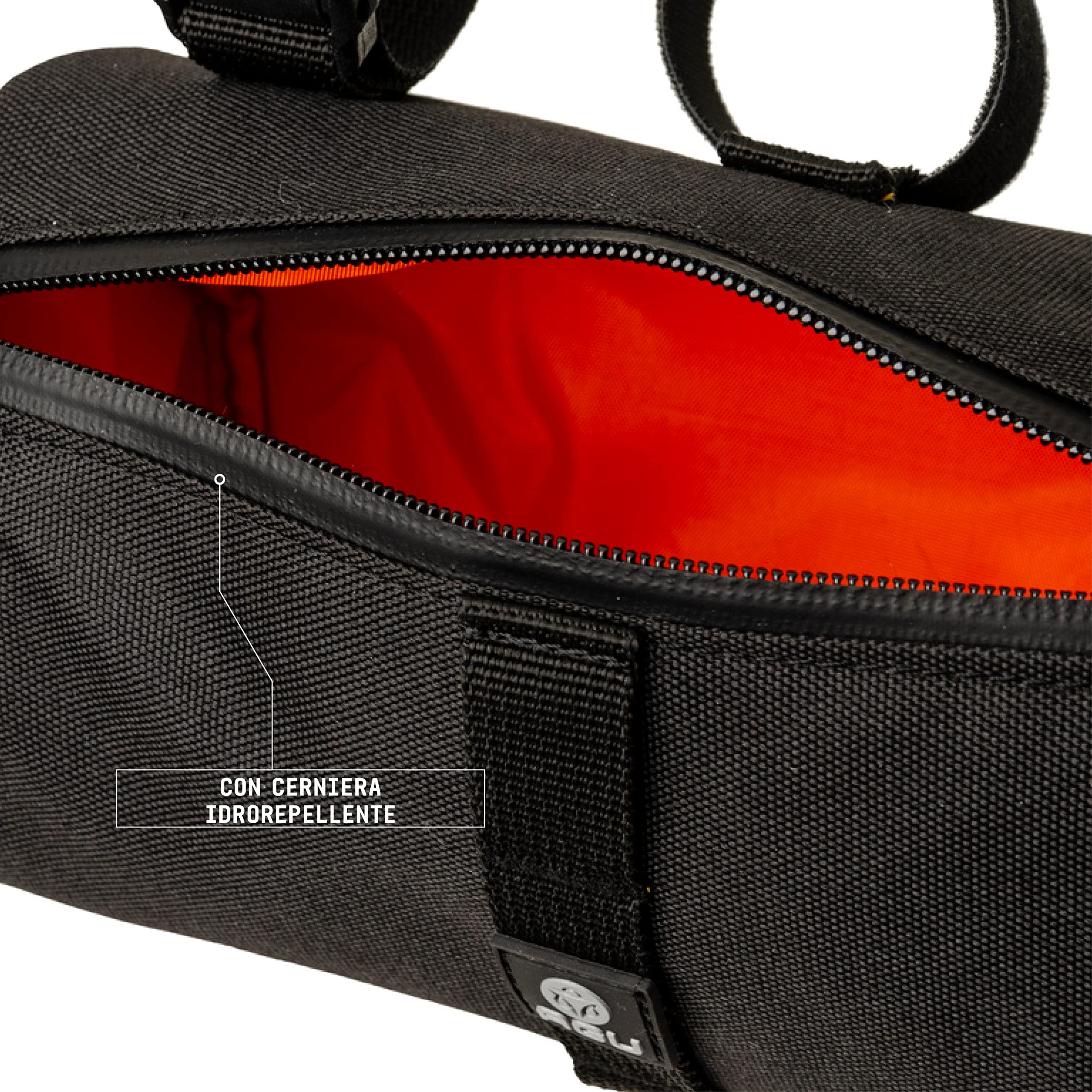Borsa da manubrio VENTURE ROLL 20x10x10 cm Nero riflettente