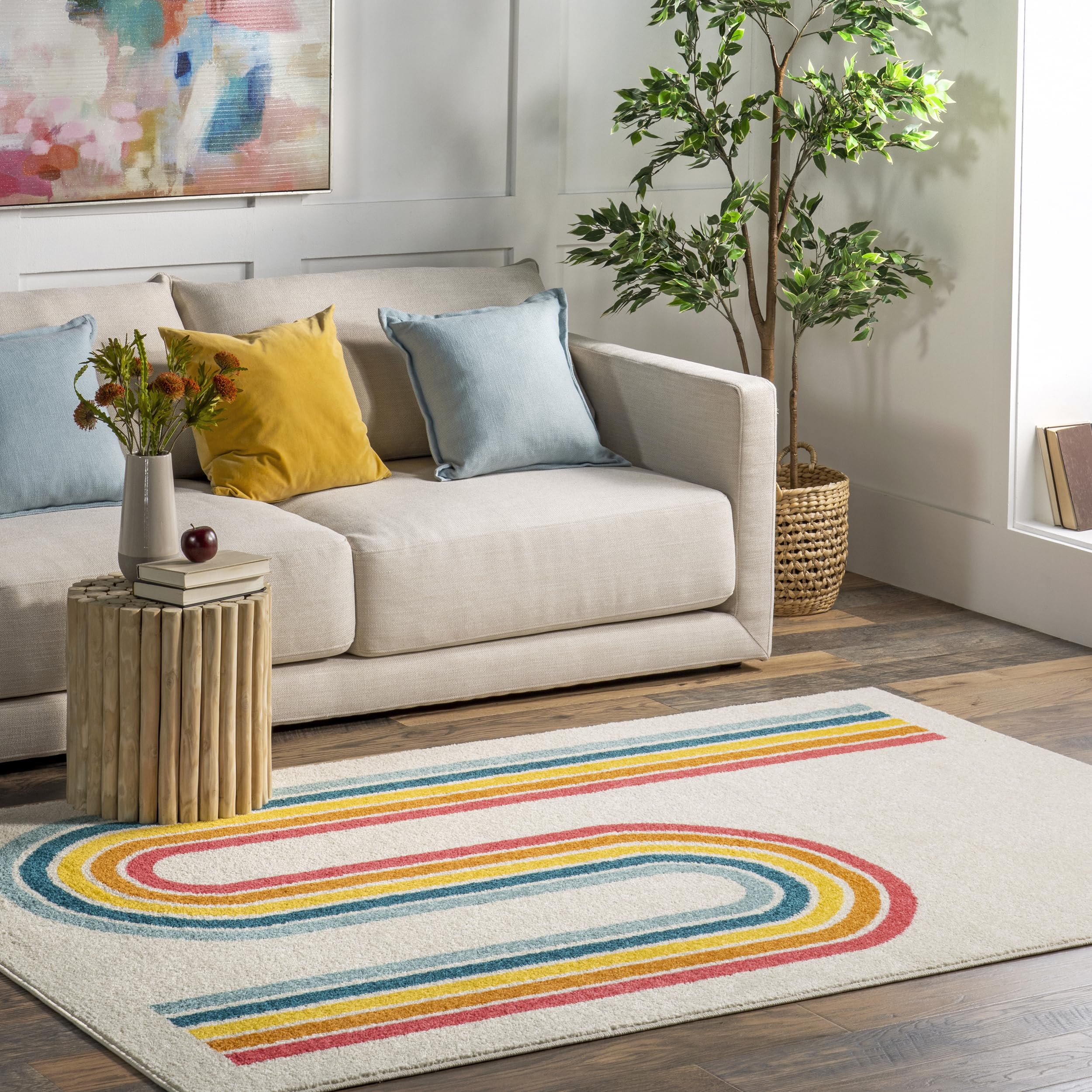 nuLOOM Rainbow Swirl Kids Area Rug, 4x6, Multi