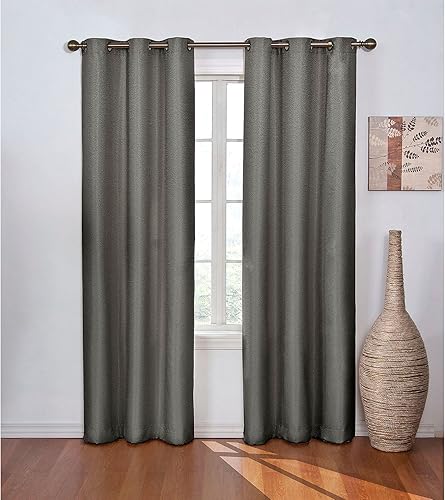 ECLIPSE Madison - Cortina térmica opaca con ojales para ventana de dormitorio o sala de estar (1 panel), 42 x 84 pulgadas, color humo ECLIPSE Madison - Cortina térmica opaca con ojales para ventana de dormitorio o sala de estar (1 panel), 42 x 84 pulgadas, color humo