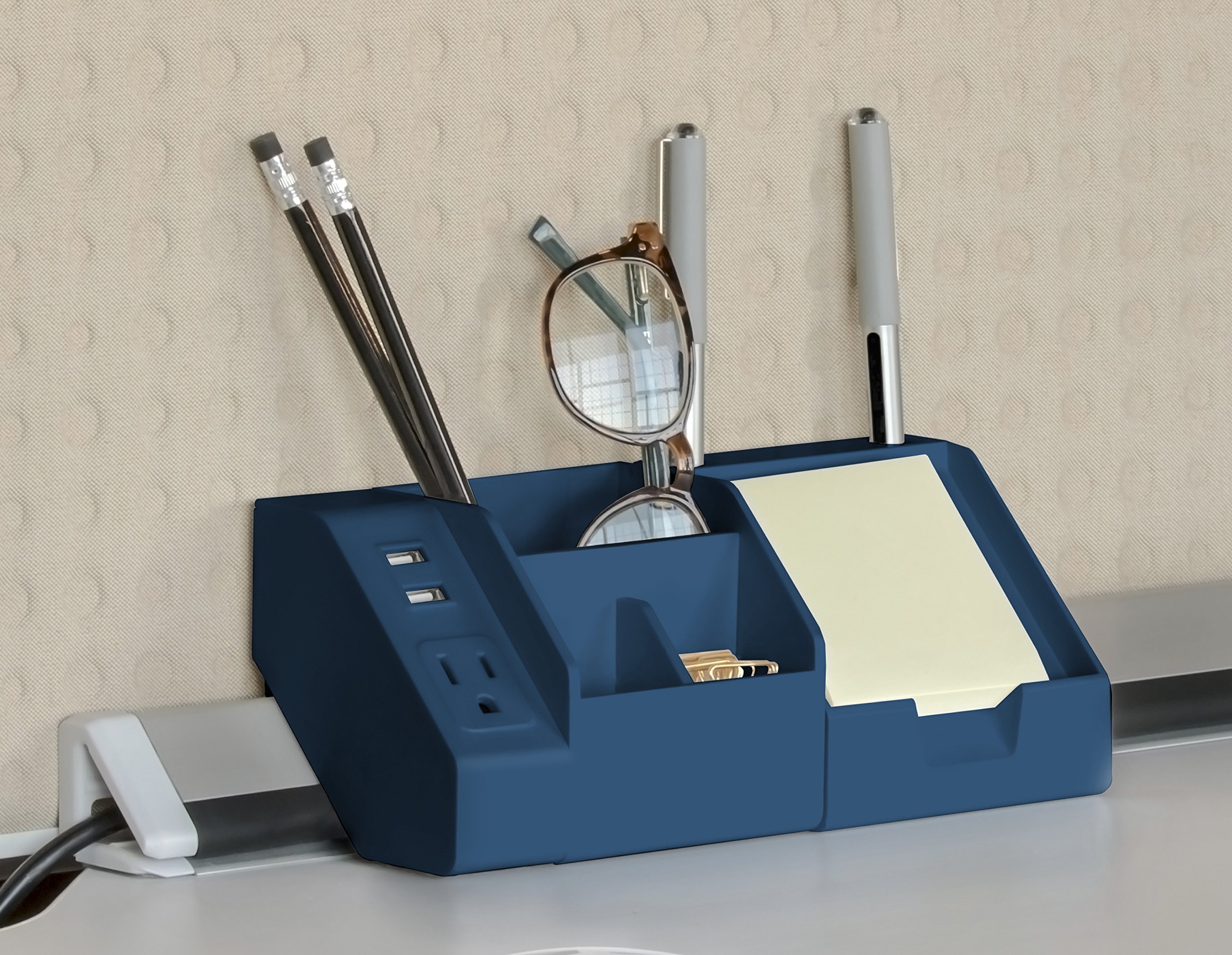 Bostitch Konnect™ - Portamatite da scrivania, con coperchio e divisori rimovibili, grigio (KT-WCUP-GRIY)