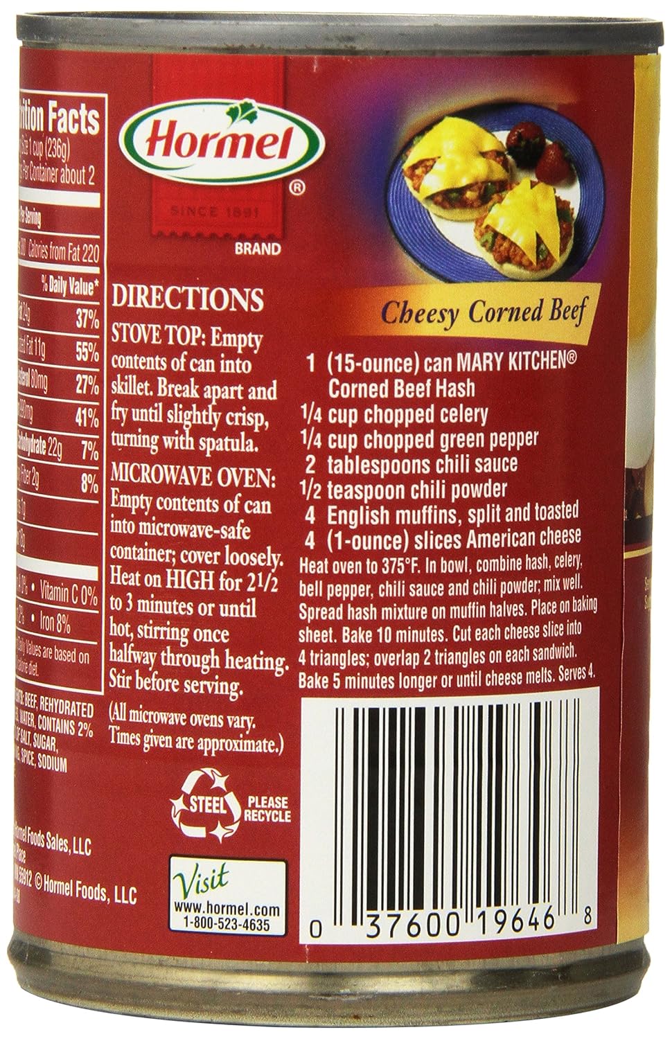 Hormel Mary's Kitchen Corned Beef Hash, 14 ounce, 6 Count