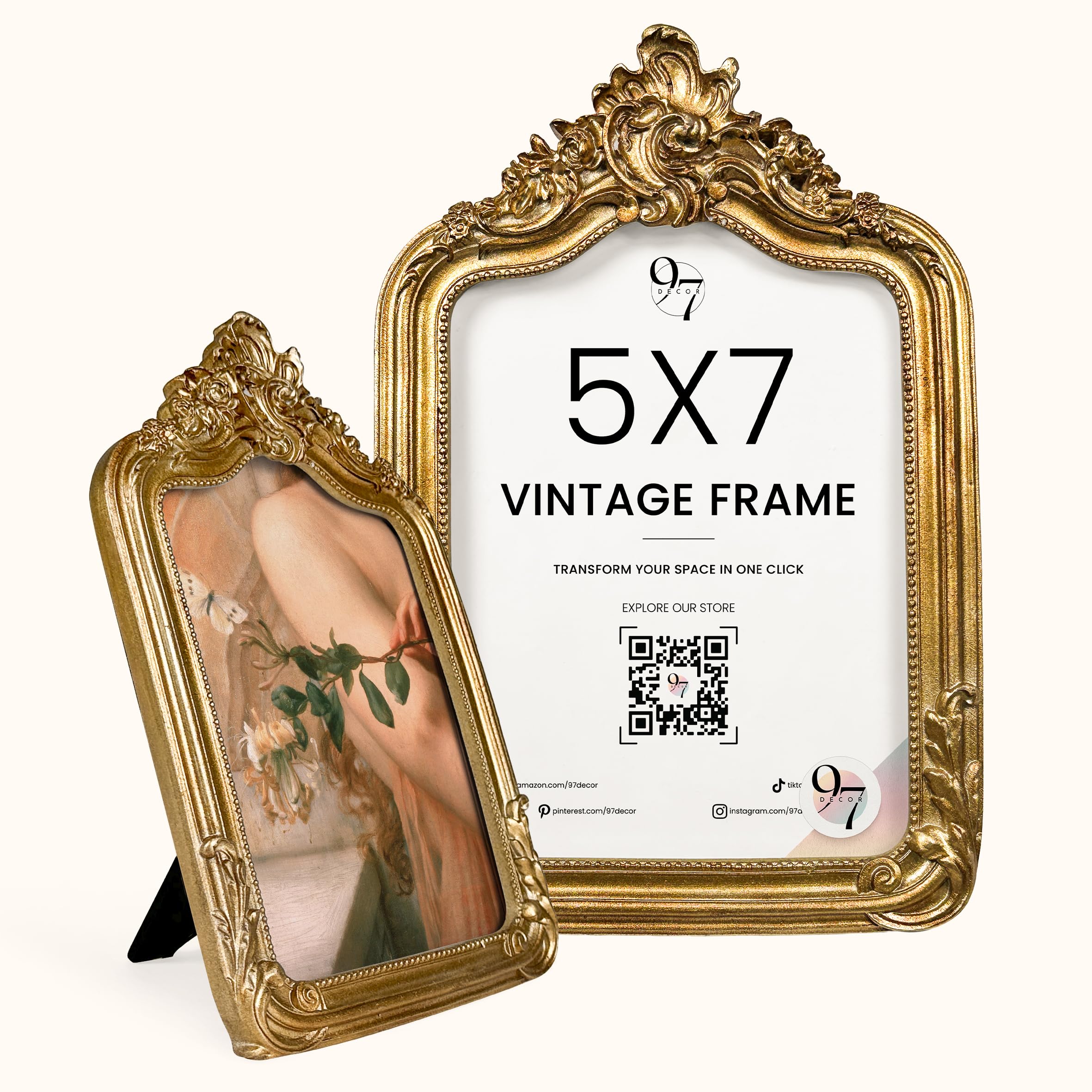 Amazon.com - 97 Decor 5x7 Vintage Picture Frame - Elegant Antique