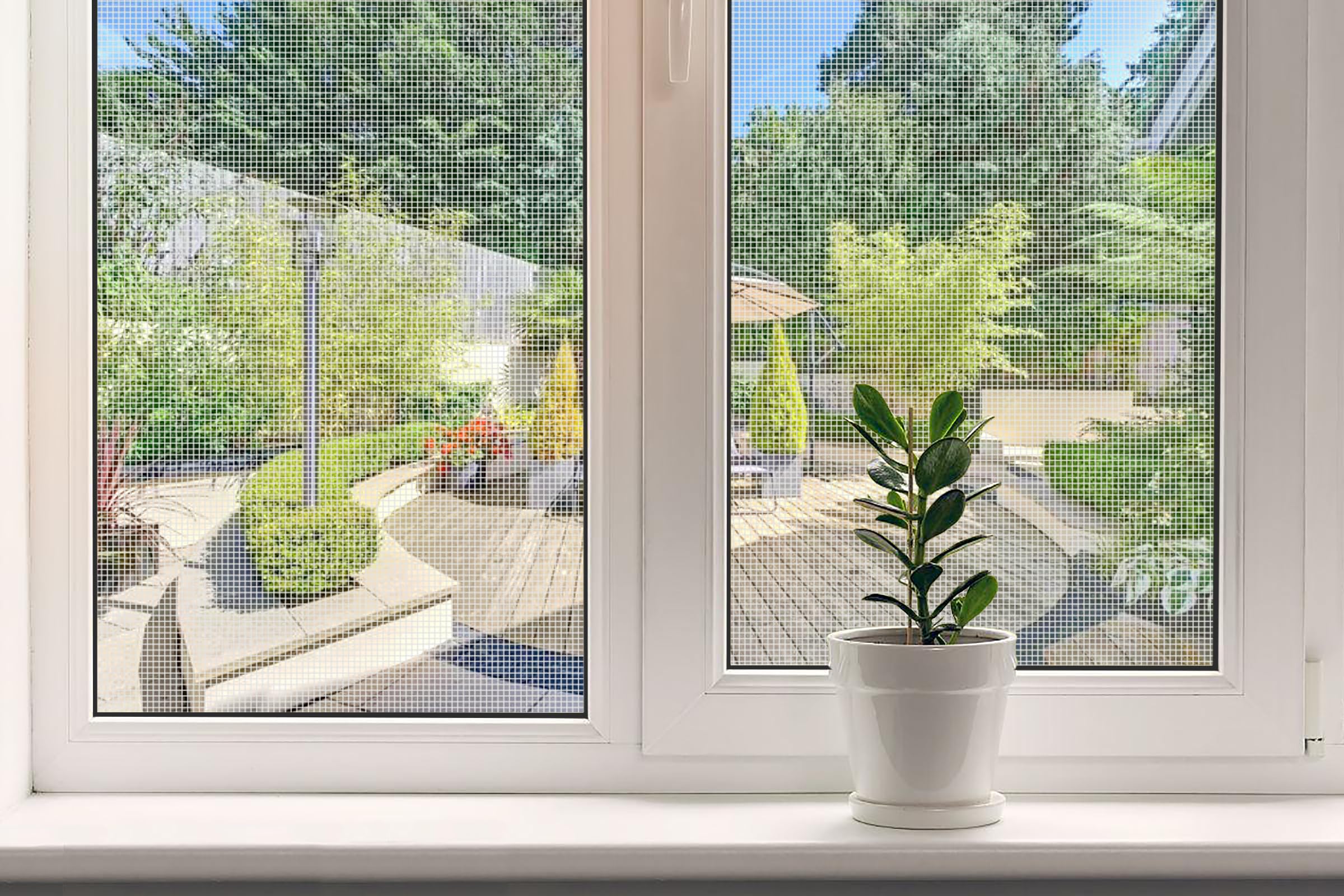 Insektenschutzgitter 200x2000cm Zuschneidbare Fliegengitter Meterware Langlebig für Balkontür Wohnzimmer Türen und Fenster Weiß