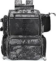 Rabjen 42L Fishing Tackle Backpack with Rod Holders, Waterproof Storage, Bottle Holder - Ultimate Angler Gear Organizer