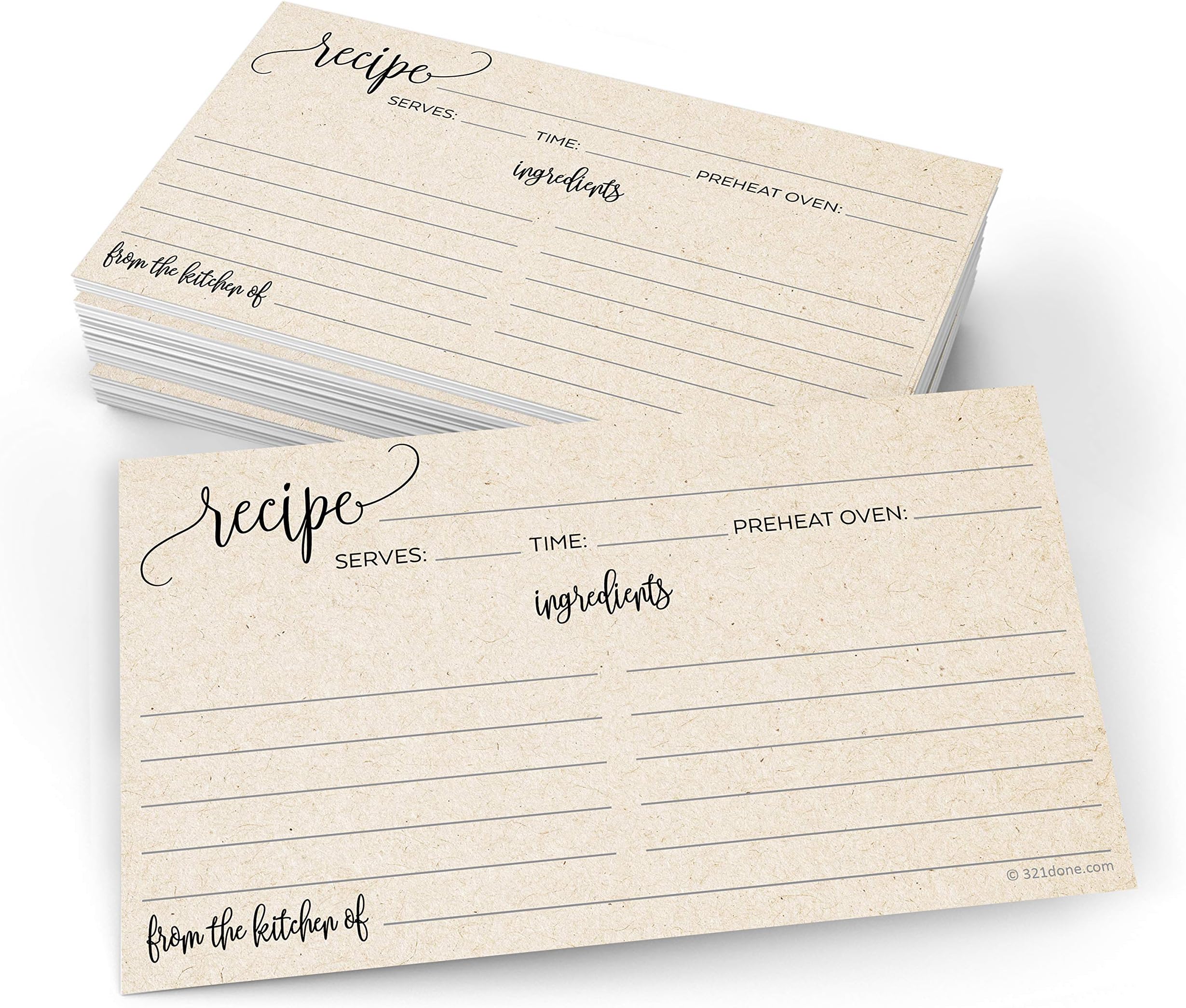 100 Count Recipe Cards, Recipe Cards 3x5 White, 3x5 Recipe