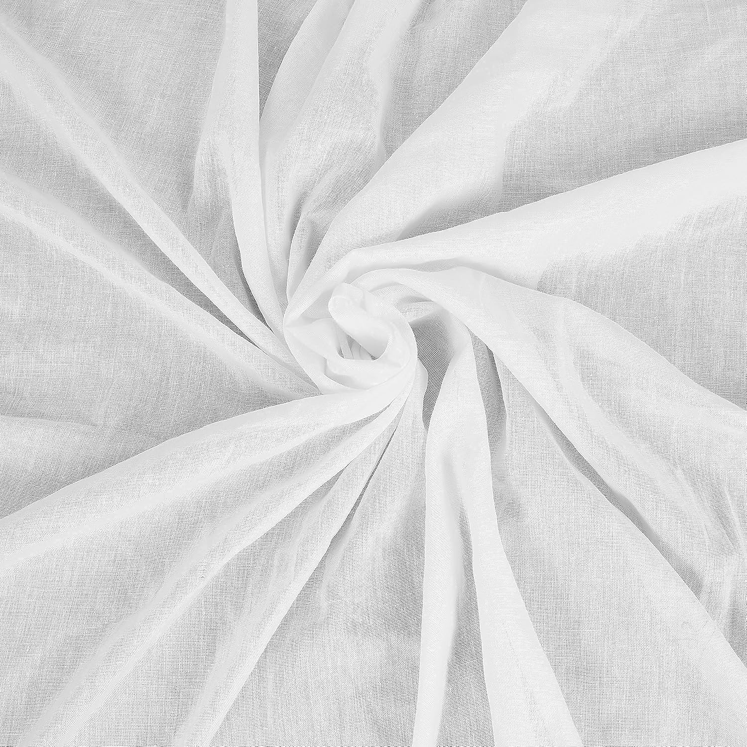 Muslin Cloth 100% Cotton Fabric Cheese Cloth by The Metre for Cooking, Embroidery, Straining, Baking and Halloween Decorations - Grade 90-140 cm / 55 Inch Wide - by Fashion Track (1 Metre, White)