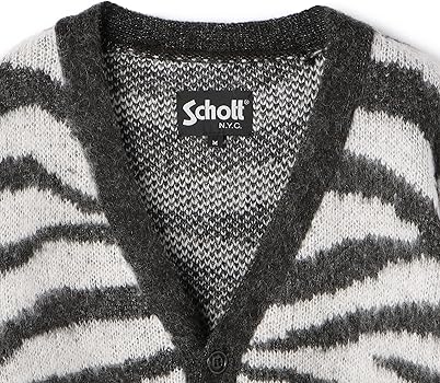 Amazon | [Schott NYC] [ショット] ニット モヘア ゼブラ カーディガン