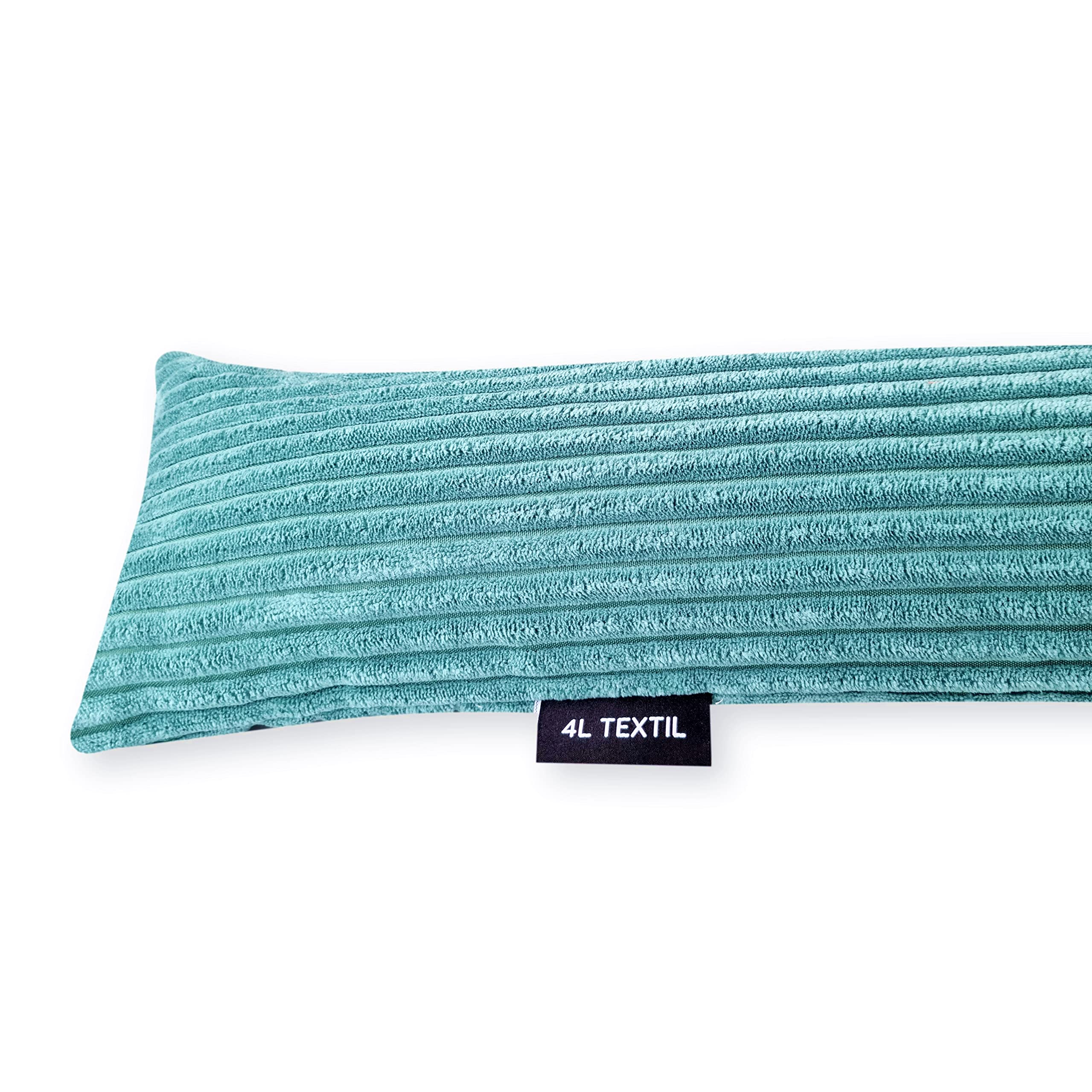 4L Textil Tochtstop koord tochtstop windstopper voor deuren en ramen tochtstop voor deur slang deurrol 100 cm turquoise (Stripes 01, 100 cm