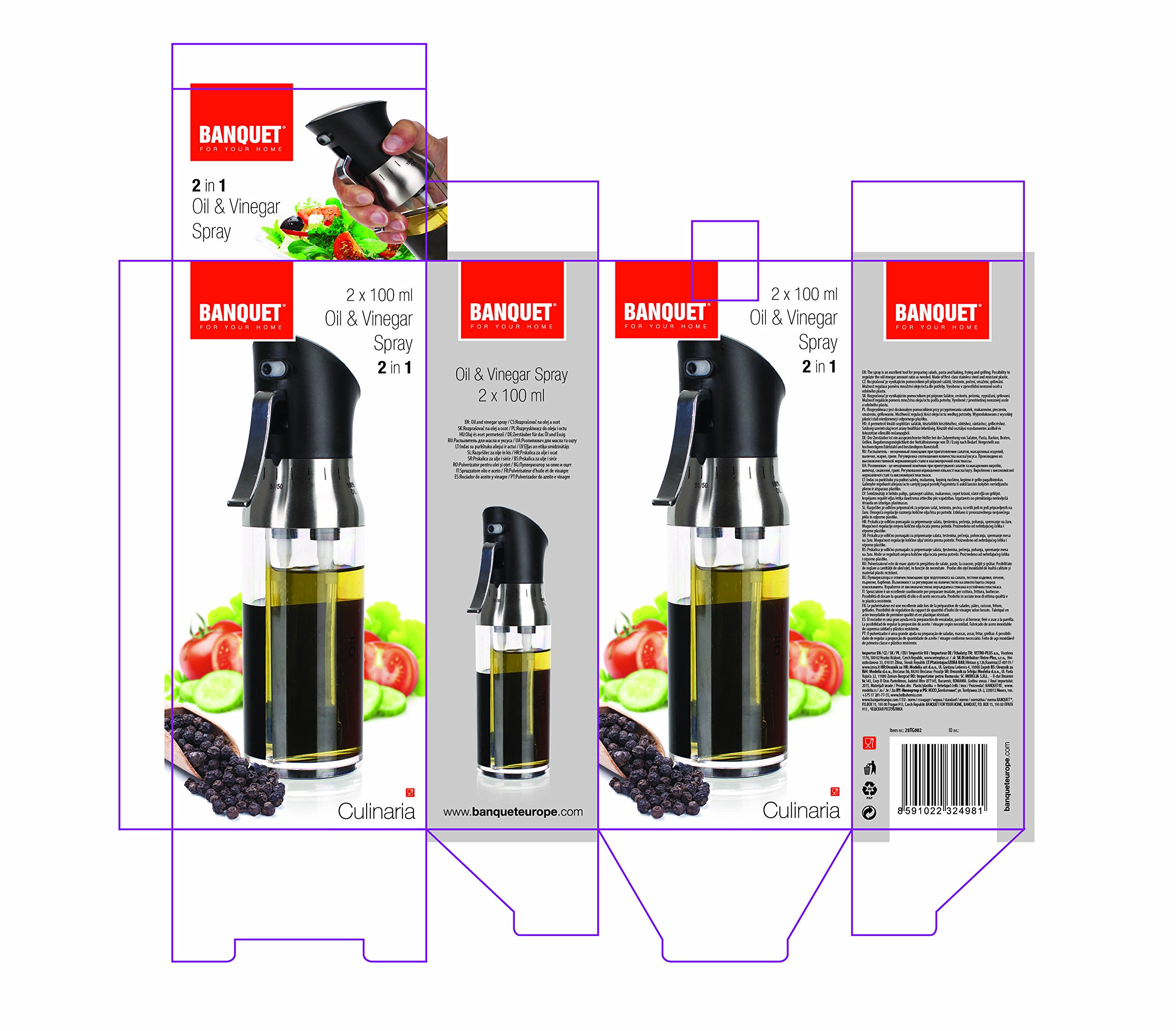 Banquet Set Olio E Aceto In Vetro - 2x100 Ml, Nero, 20,4x5,5 Cm