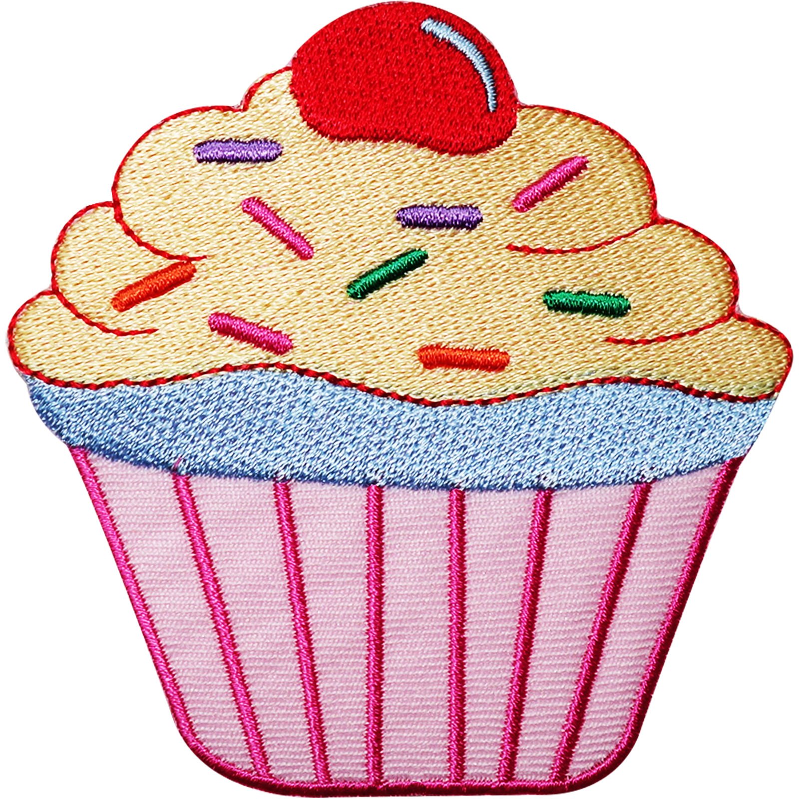 Cup Cake Embroidered Iron/Sew On Patch Kids Crafts Shirt Bag Embroidery Badge