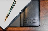 Vista 8 de Dacasso Alfombrilla de escritorio con riel lateral de cuero, 22 x 14, color negro