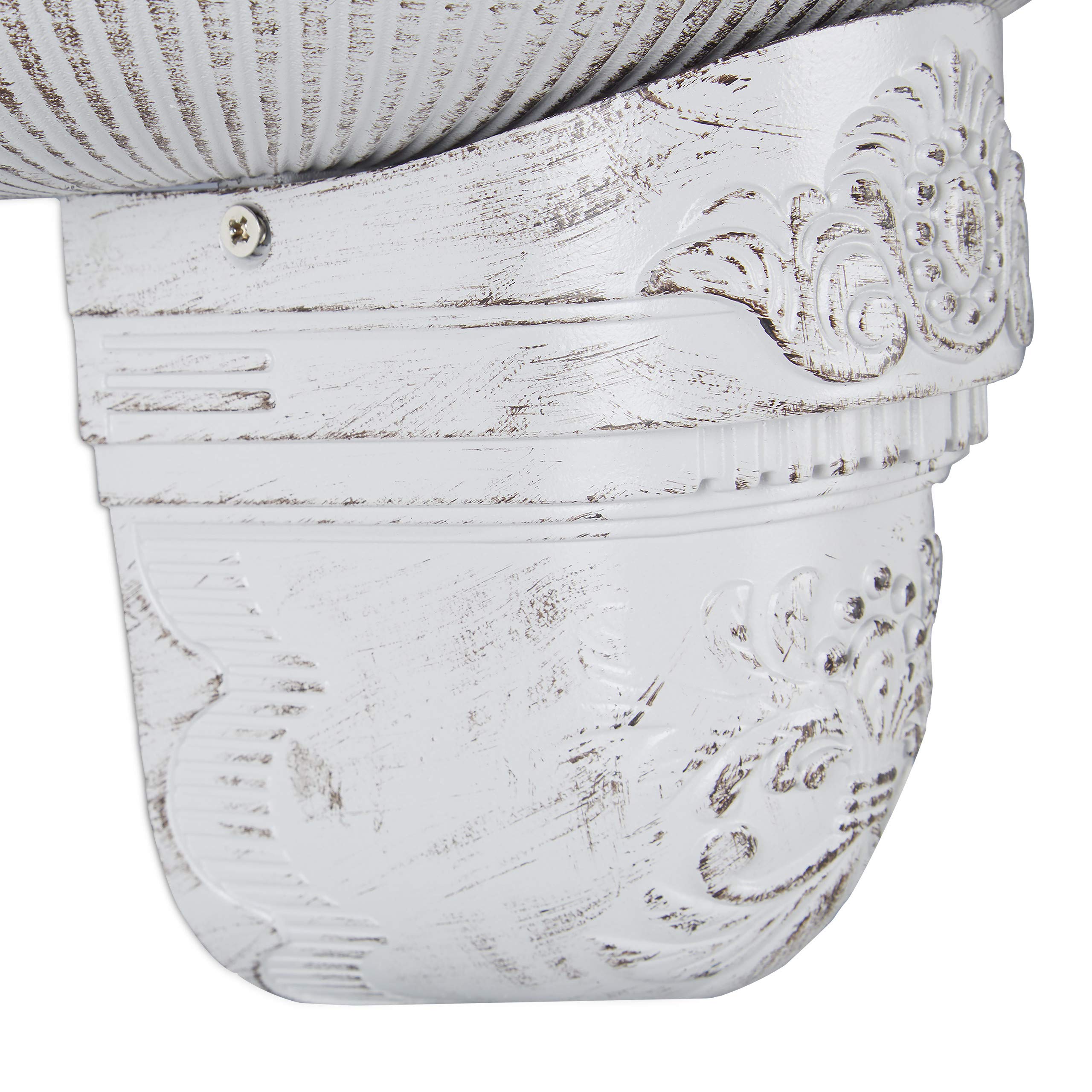 Relaxdays Fontana XL Antica a Parete, con Rubinetto, Lavabo per Giardino, in Lega di Alluminio, HLP 75x44x22 cm, Bianca