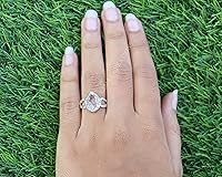 Vista 1 de Anillo de diamante Herkimer crudo Anillo de plata hecho a mano con piedra natal de abril Anillo Herkimer natural Plata maciza de ley 925