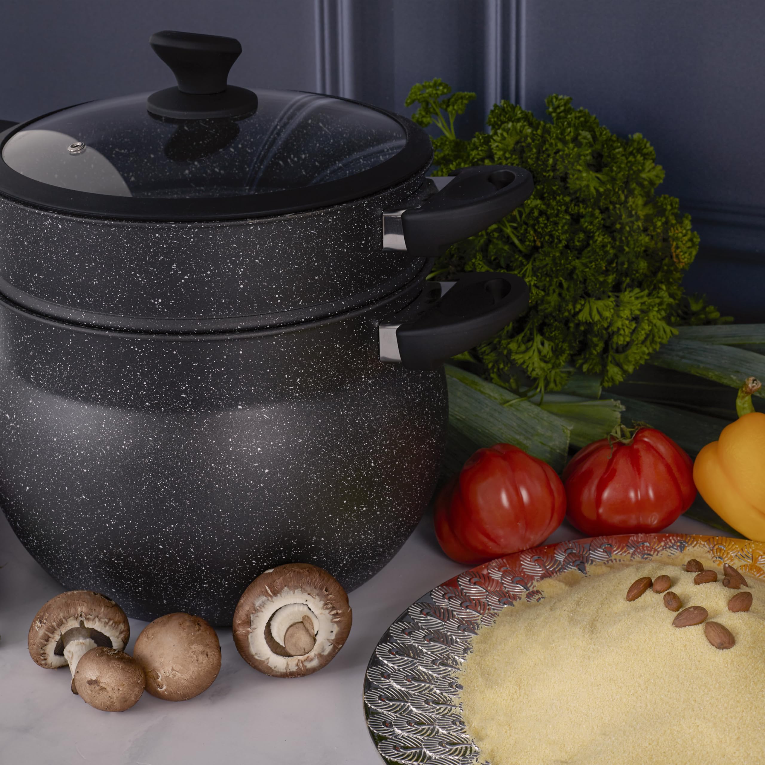 Cook Concept - Kc2548 - Couscoussier Effet Pierre D26 cm Cuisine Cuisson Poele et Casserole