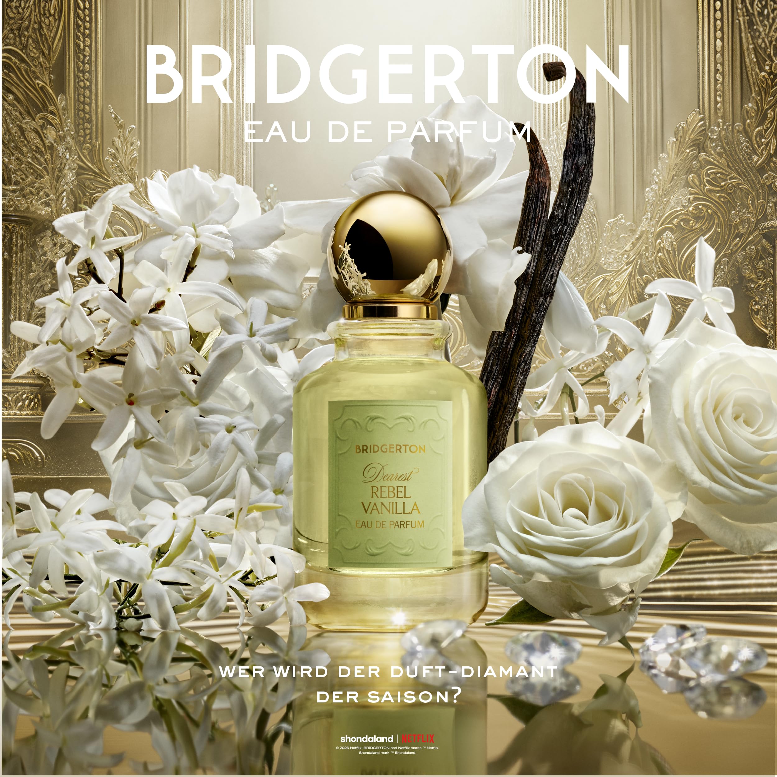 Bridgerton Dearest Rebel Vanilla Eau de Parfum – Ambriertes Parfüm für Damen – Mit Jasmin, Rose & Vanille – Langanhaltender Duft, 50ml