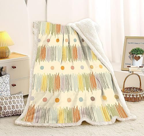 Manta Sherpa colorida ultra suave, bonita manta de franela de arcoíris, regalos para niños, adolescentes y niñas, manta gruesa beige para cama y disponible en Yaxa Colombia
