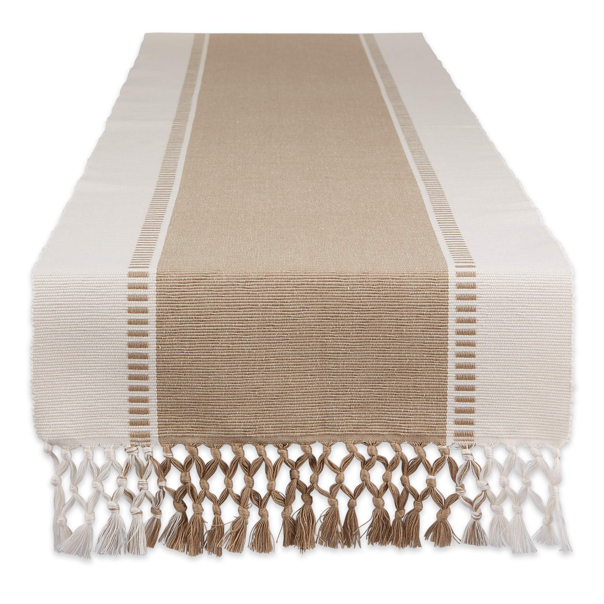 DII Woven Table Runner, Cotton, Stone Brown, 13x72