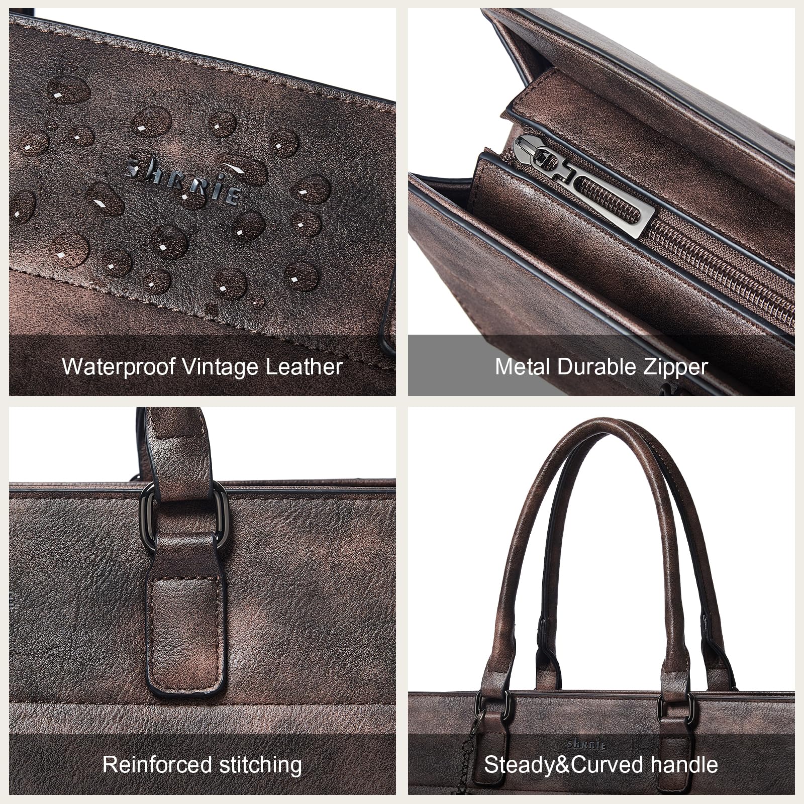 Shrrie Borsa per laptop da 15,6 pollici per le donne,Borsa da lavoro laptop resistente all'acqua,con borsa da sacchetto